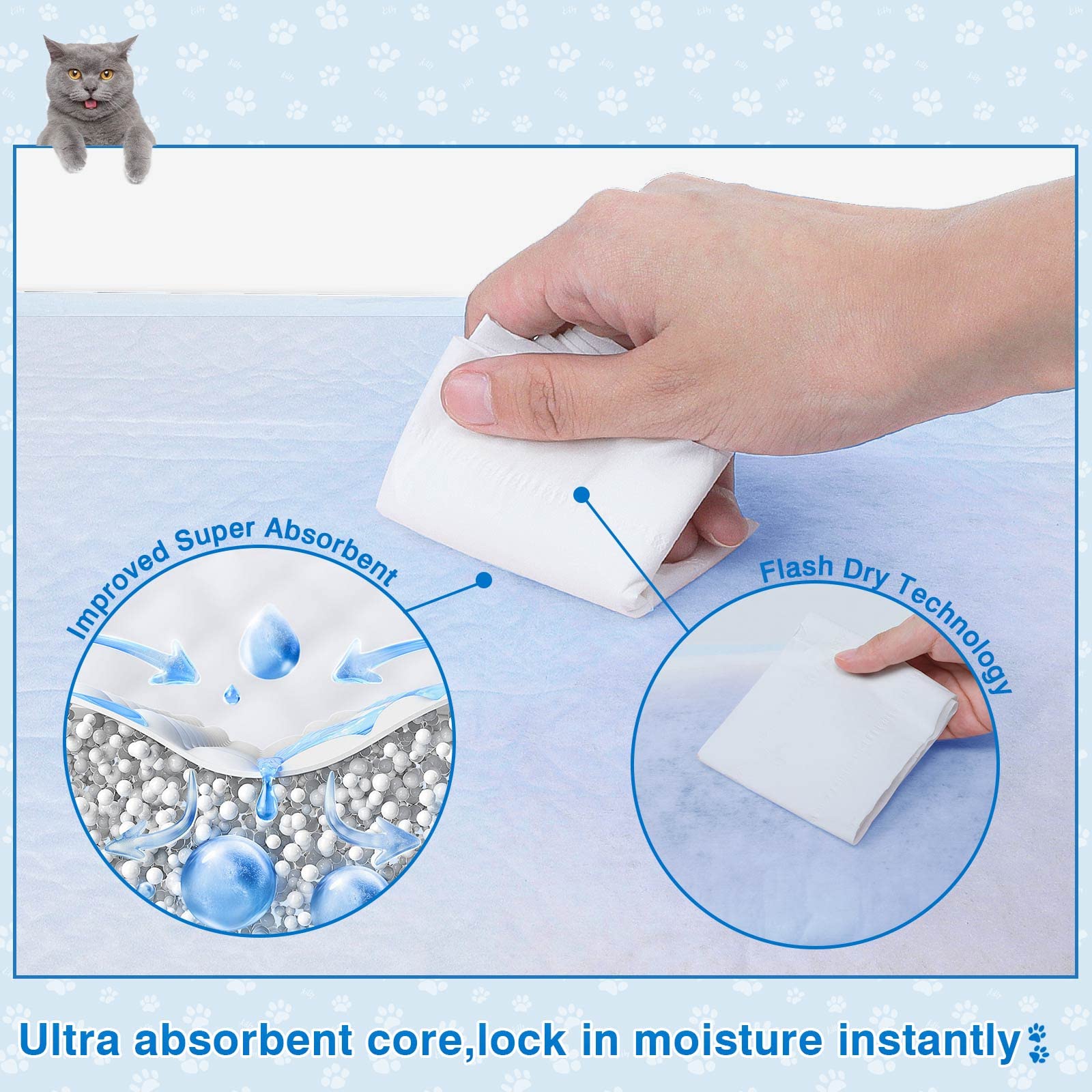Cat Litter Pads Superior Absorbent 50 Count Scent Generic Refill Compatible With Tidy Cat Breeze Litter System 16.9X11.4 Inch Enhanced Odor Control