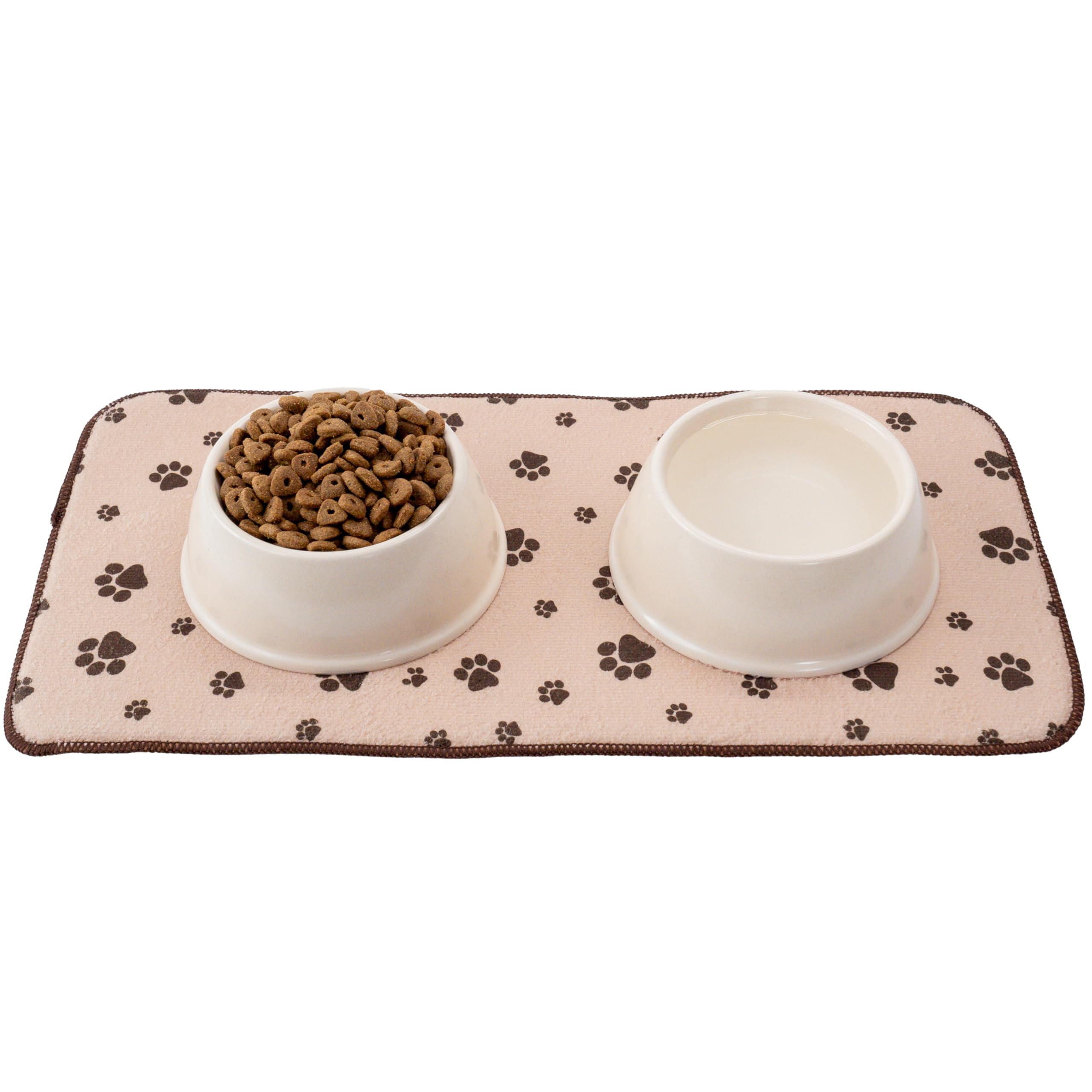 Kitchen Basics Microfiber Dog Food Mat or Cat Food Mat, Anti-Skid and Absorbent Cat or Dog Feeding Mat to Protect Floors, 10 In.