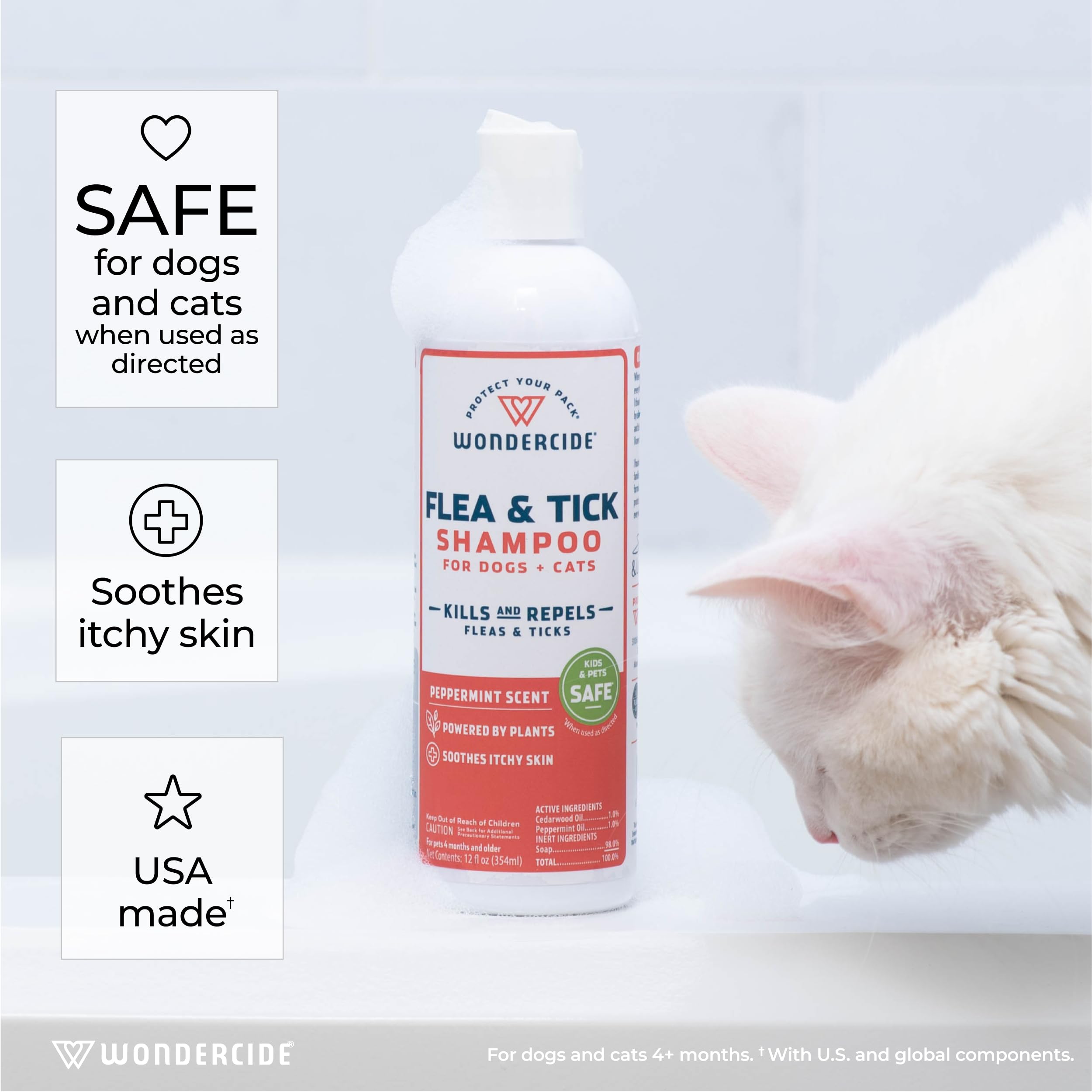Wondercide - Flea & Tick Shampoo For Dogs And Cats - Flea And Tick Killer Treatment With Natural Essential Oils - For Pets Over