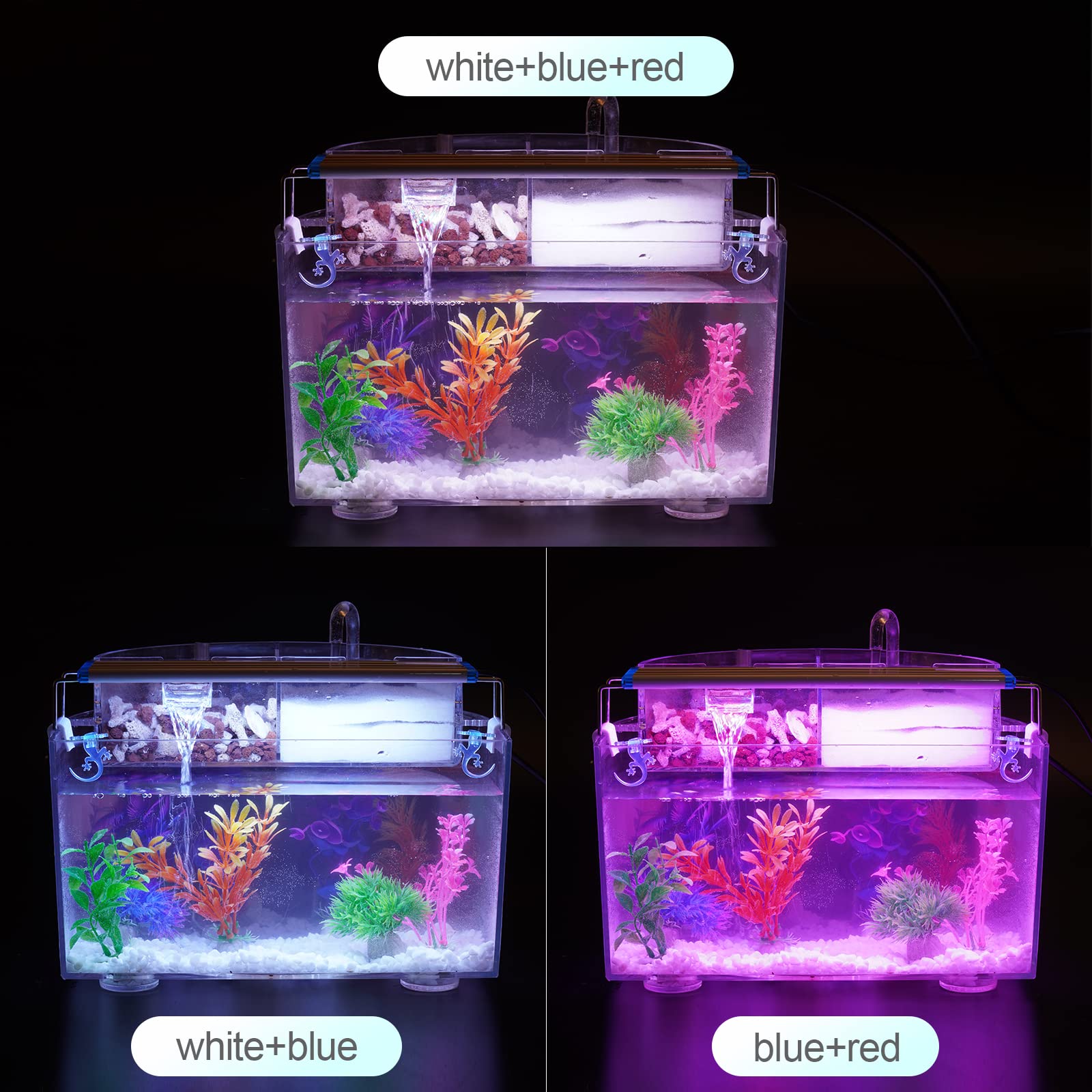 Oltraman Led Aquarium Light Full Spectrum Fish Tank Lights 7' 8' 10' 12' 8W Multi-Color Freshwater Saltwater Plant Lamp White Blue Red Leds