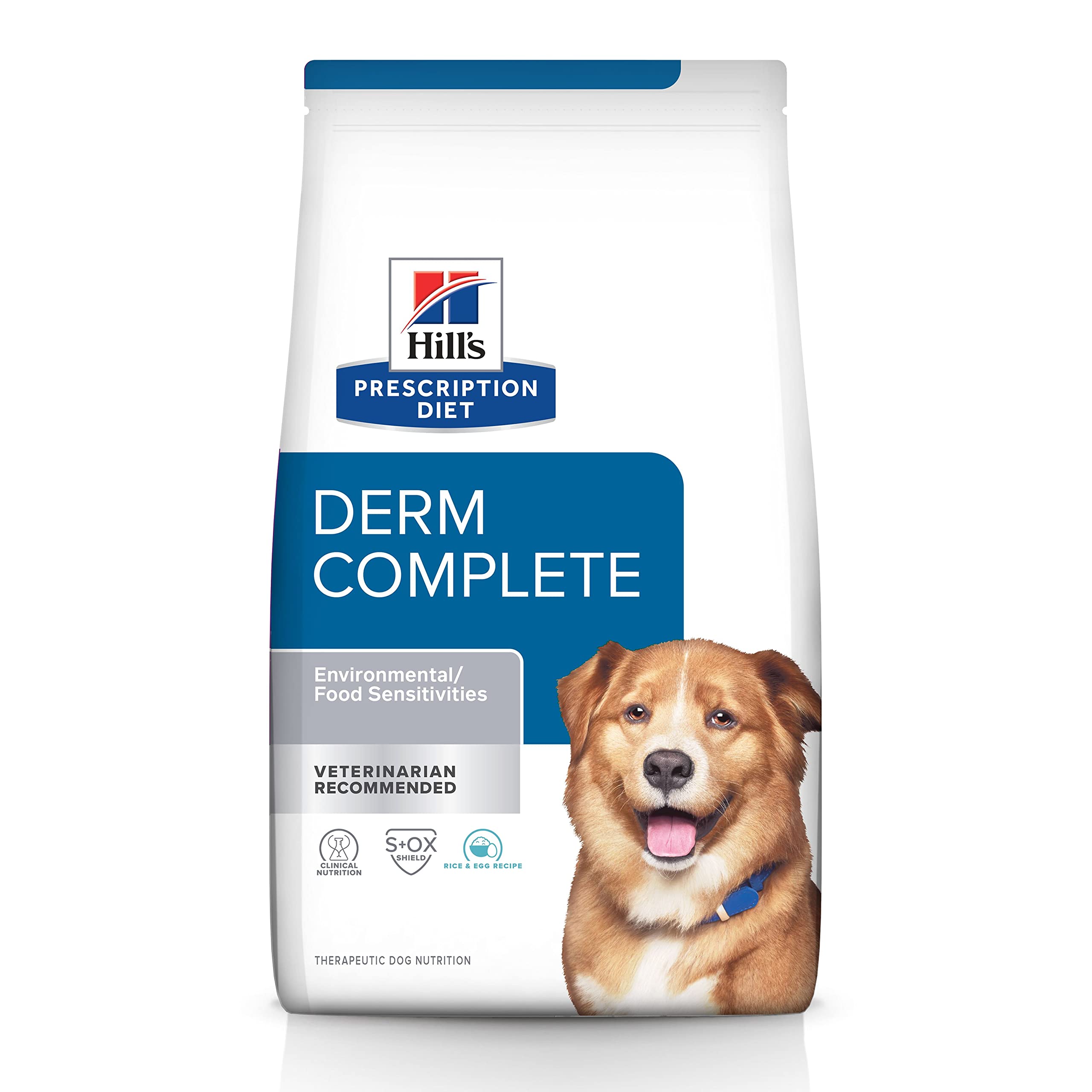 Hills Prescription Diet Derm Complete Skin & Food Sensitivities Dry Dog Food, Veterinary Diet, 14.3 lb. Bag