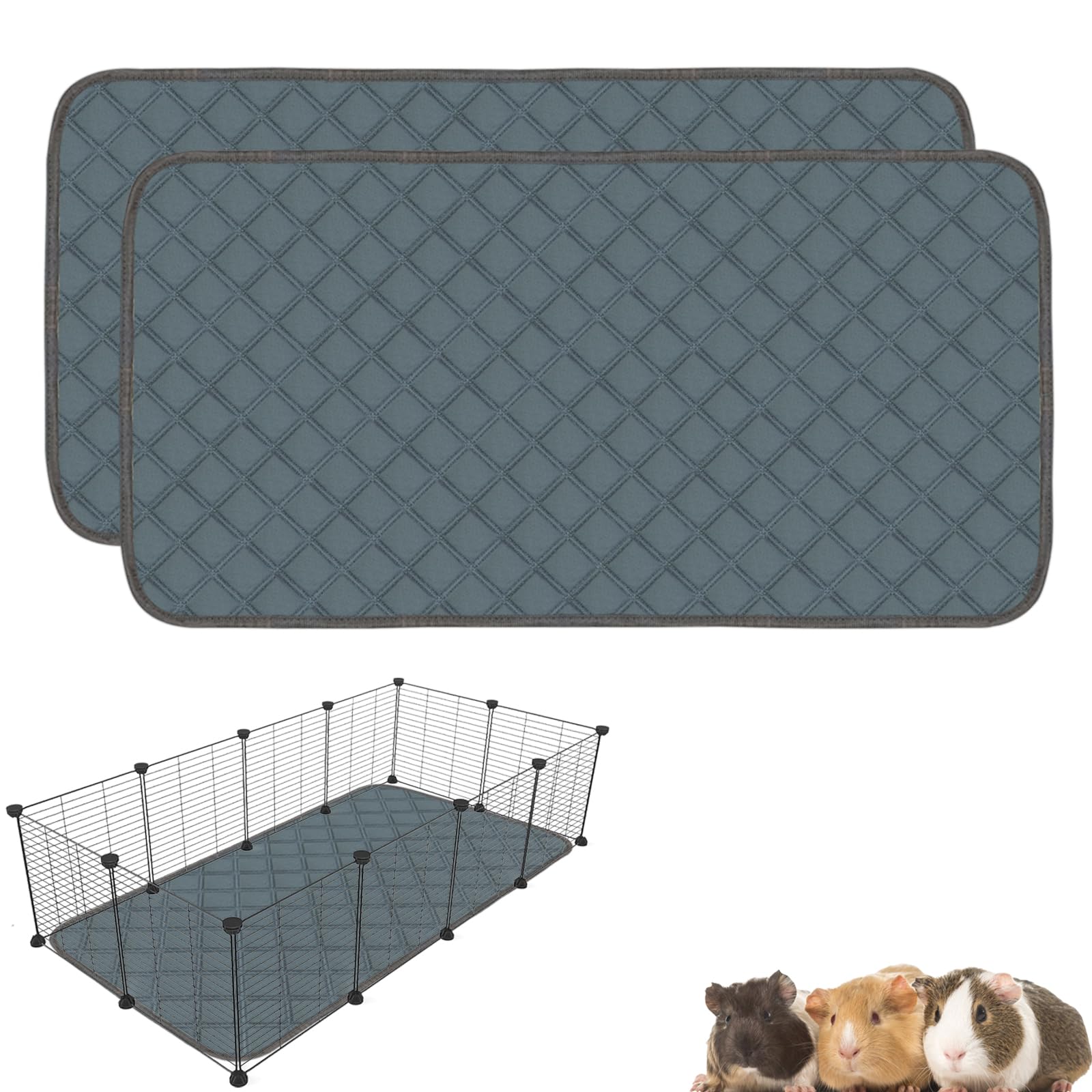Mooydee 2 Pack Washable Guinea Pig Cage Liners for C&C 2x4 Habitat Guinea Pig Bedding Super Absorbent | Waterproof | Non Slip| R