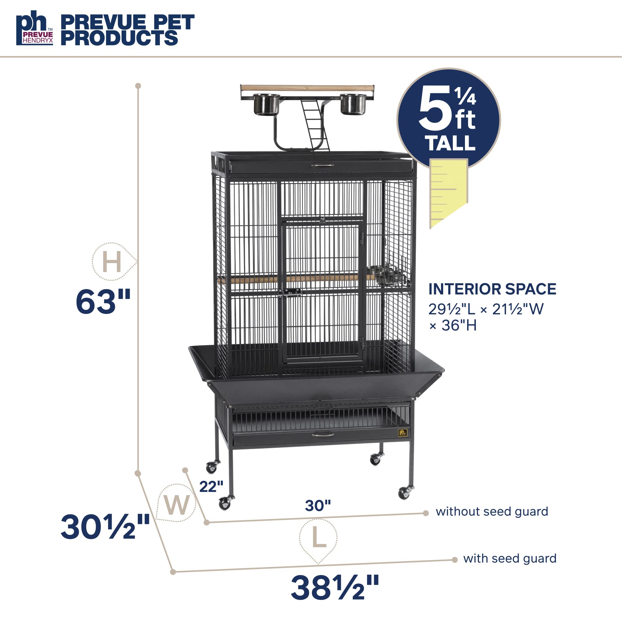 Prevue Hendryx Signature Select Series Wrought Iron Bird Cage In Black
