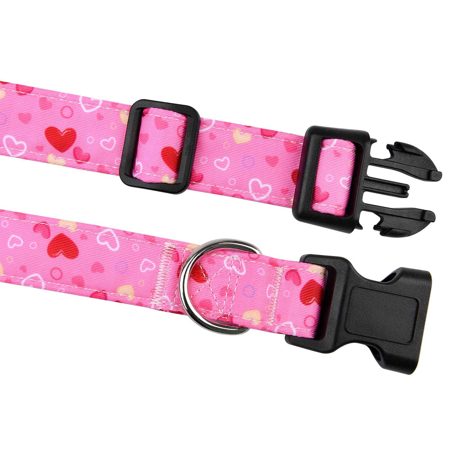 Ylrank Valentine'S Day Dog Collars, Heart Pattern Adjustable Dog Collar For Small Medium Large Dogs Boys Girls Male Female Dog P