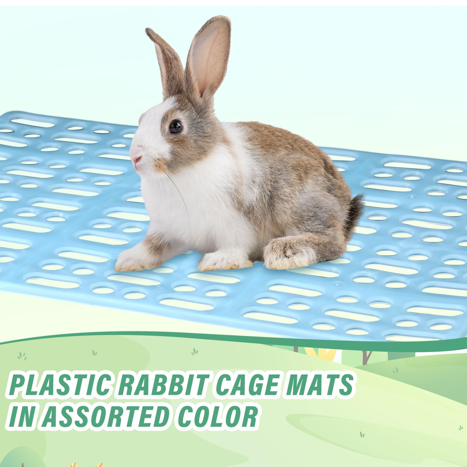 Haull 16 Pcs Plastic Rabbit Cage Mat, Small Animal Feet Pad Resting Pads For Pet Hamster Rat Chinchilla Guinea Pig, Bunny Cage M