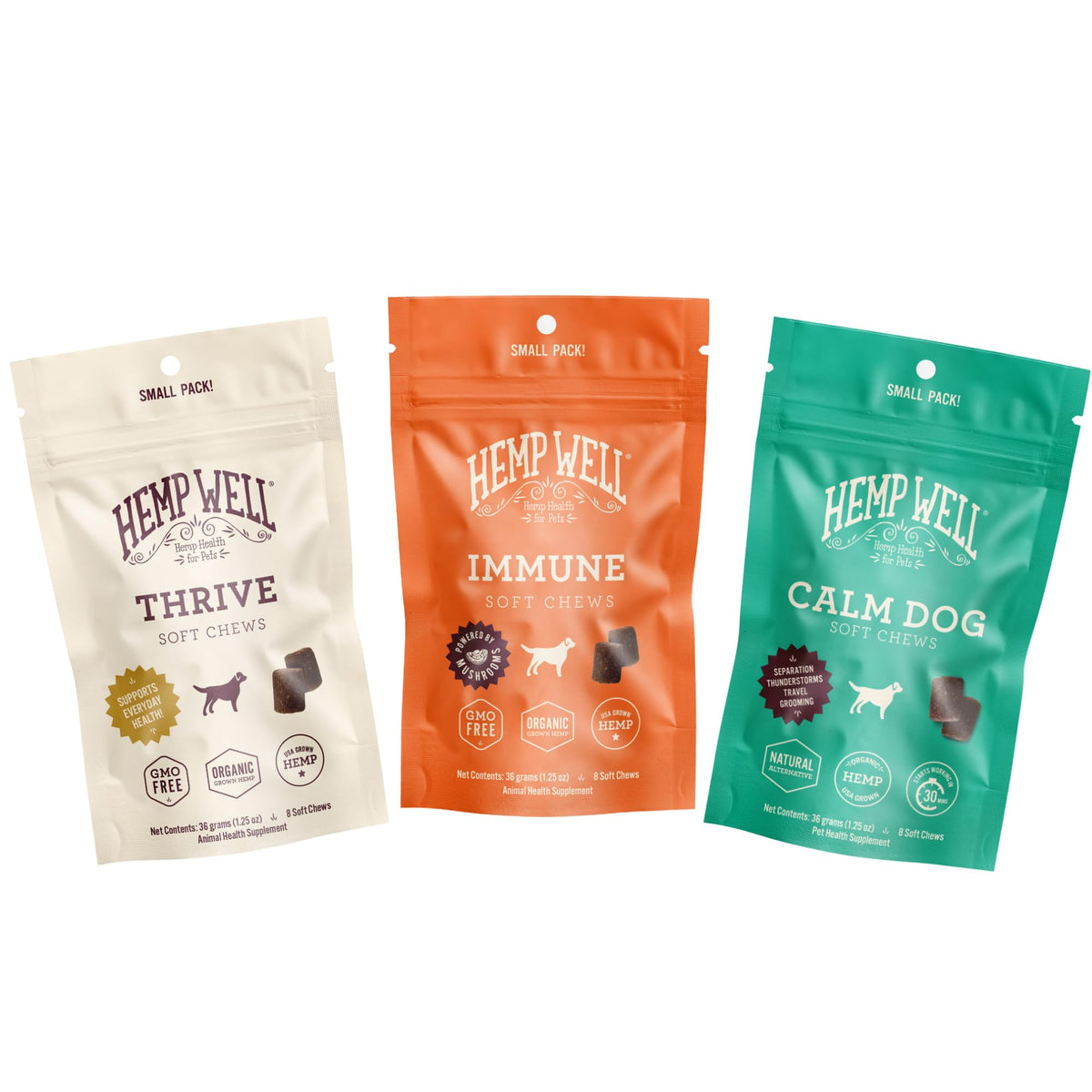 Hemp Well Dog Soft Chew Trial Pack Bundle - Organic Hemp Soft Chews ...