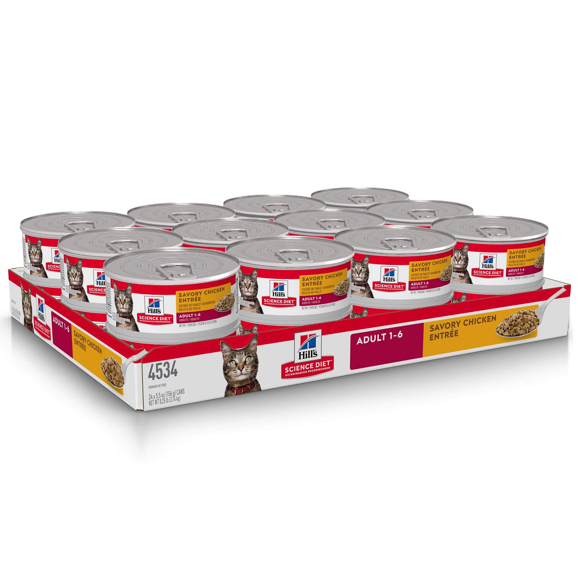 Hills Science Diet Adult 1-6, Adult 1-6 Premium Nutrition, Wet Cat Food, Chicken Minced, 5 oz Can, Case of 24