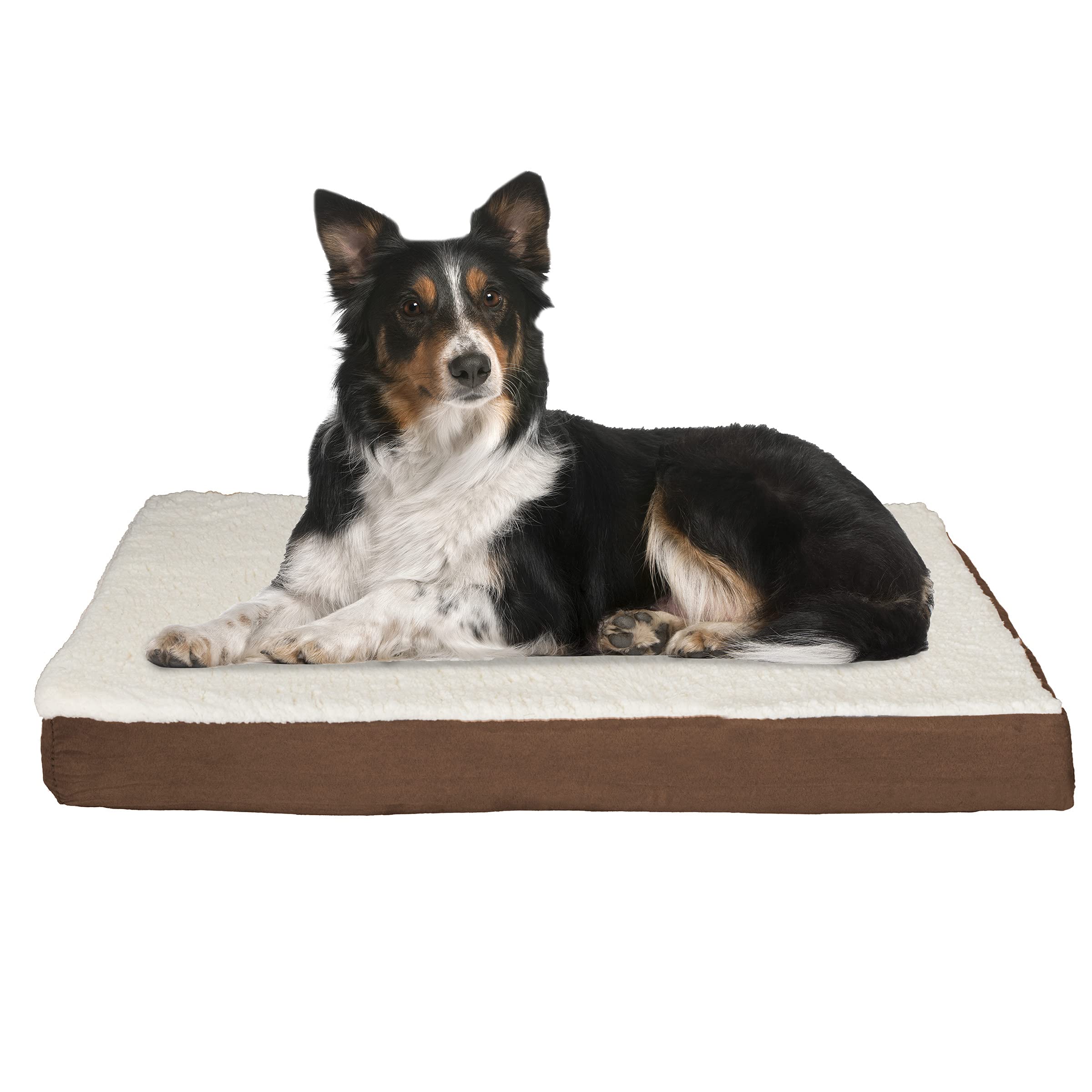 PETMAKER Orthopedic Dog Bed  2Layer Memory Foam Dog Bed with Machine Washable Sherpa Top Cover  36x27 Dog Bed for Large Dogs 