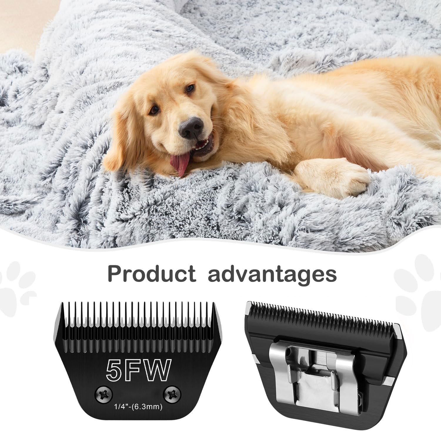 5Fw Wide Blades For Dog Grooming Blades Compatible With Andis Dog Clippers Blades,Dog Clipper Blades Compatible With Oster A5,Wa
