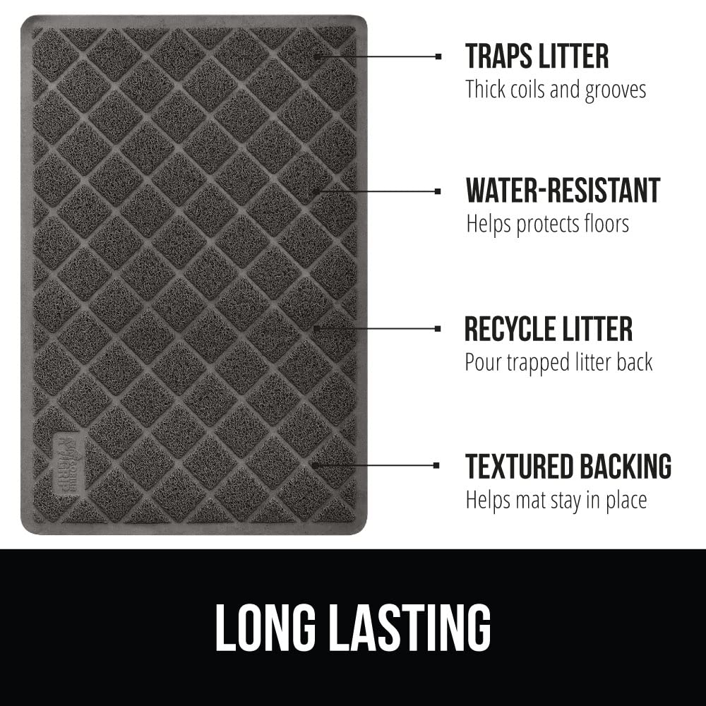 Gorilla Grip Thick Cat Litter Trapping Mat, 40X28, Less Waste, Traps Mess From Box For Cleaner Floors, Stays In Place For Cats,