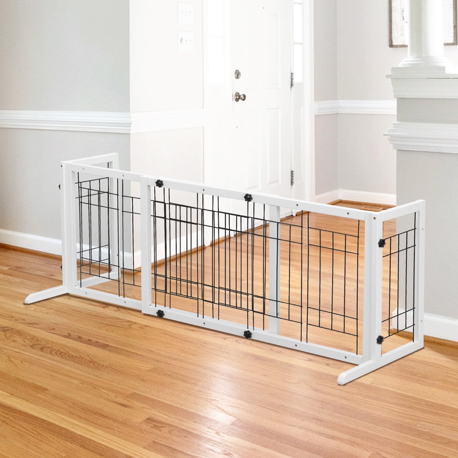 Oleksil 39'-71' Adjustable Freestanding Baby Safety Gate Playpen Fireplace Baby Gate Dog Fences Indoor Pet Gates Dog Gates For Doorways,Stairs,Child,Toddler