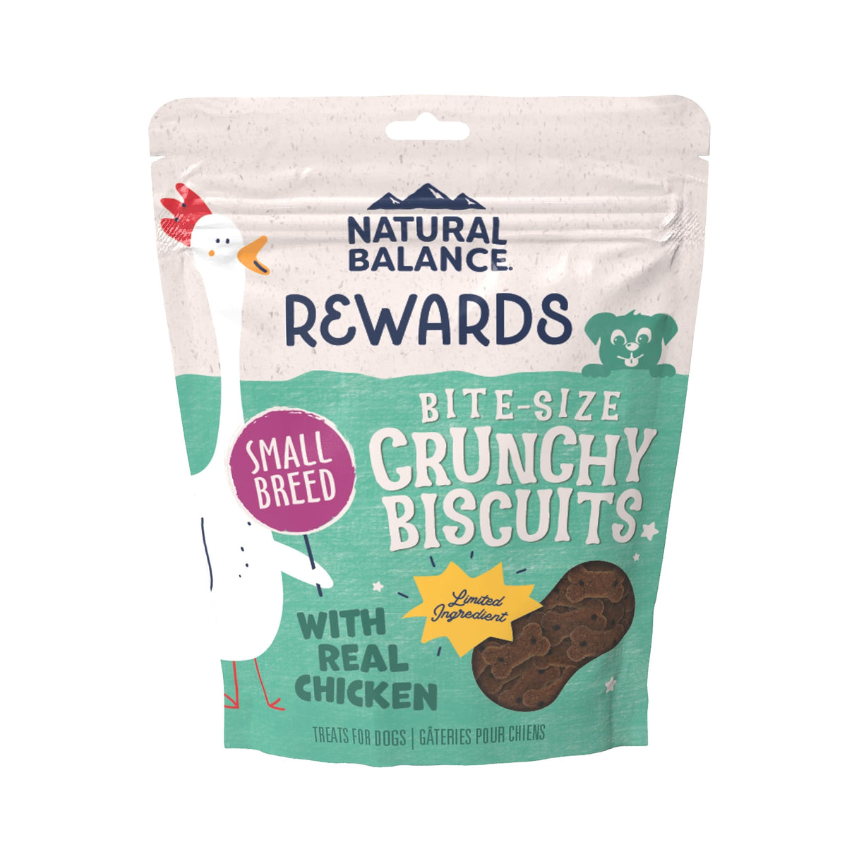 Natural Balance Limited Ingredient Rewards Crunchy Biscuits, Bite-Size Treats For Small-Breed Dogs, Made With Real Chicken, 8 Ounce (Pack Of 1)