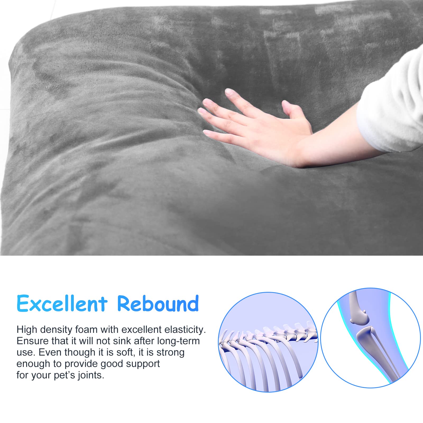 Dog Bed for 150 Pounds Dogs, Super Comfy Large Bed, 47 Inches Orthopedic Sleeping Mattress for XL Dogs, Jumbo Size with Anti Sli