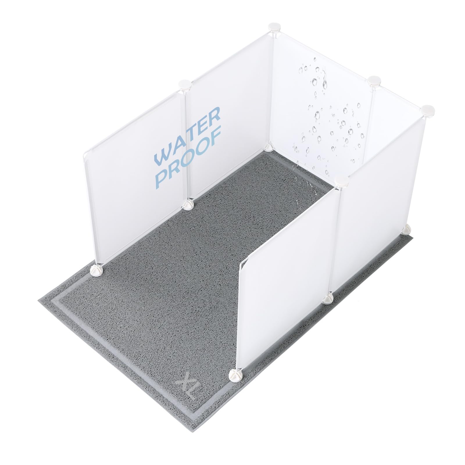 Meexpaws Cat Litter Box Enclosure Splash Guard Extra Large 28L ?21.5W X 18H Inch With Cat Litter Mat Easy Clean (White)