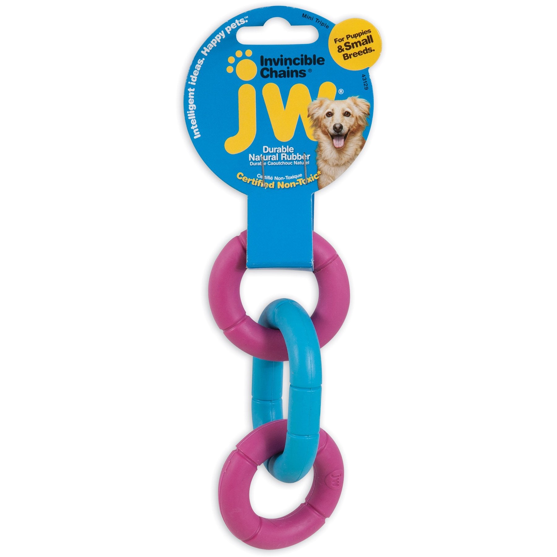JW Pet Company Mini Invincible Chains Dog Toy, Colors Vary