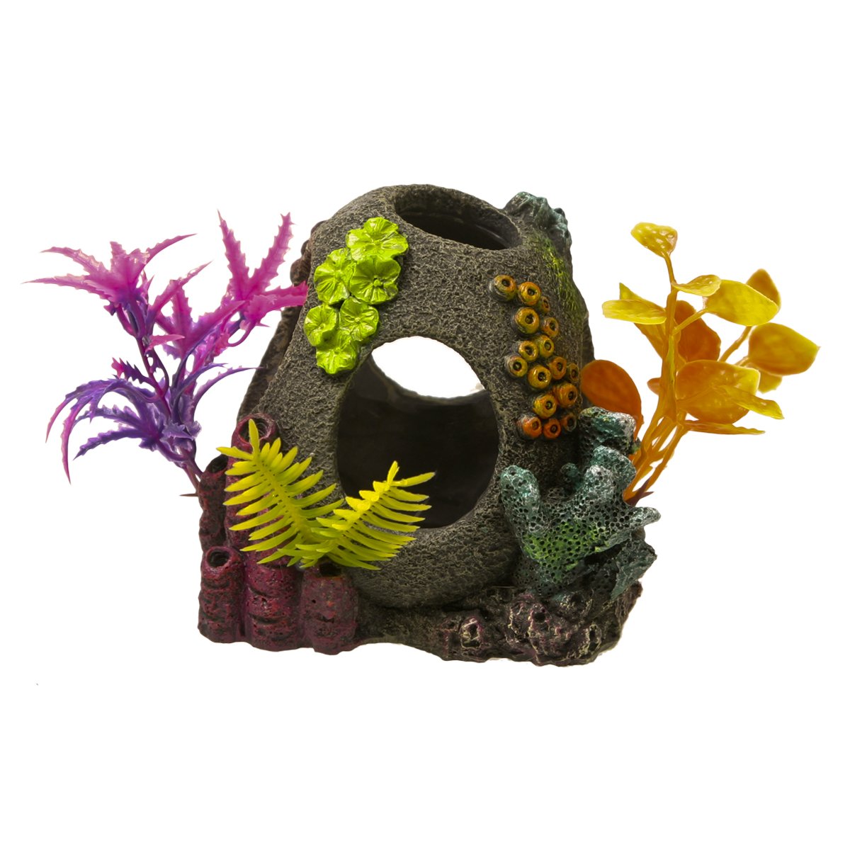 Blue Ribbon Ee-1745 Exotic Environments Sunken Orb Floral Aquarium Ornament