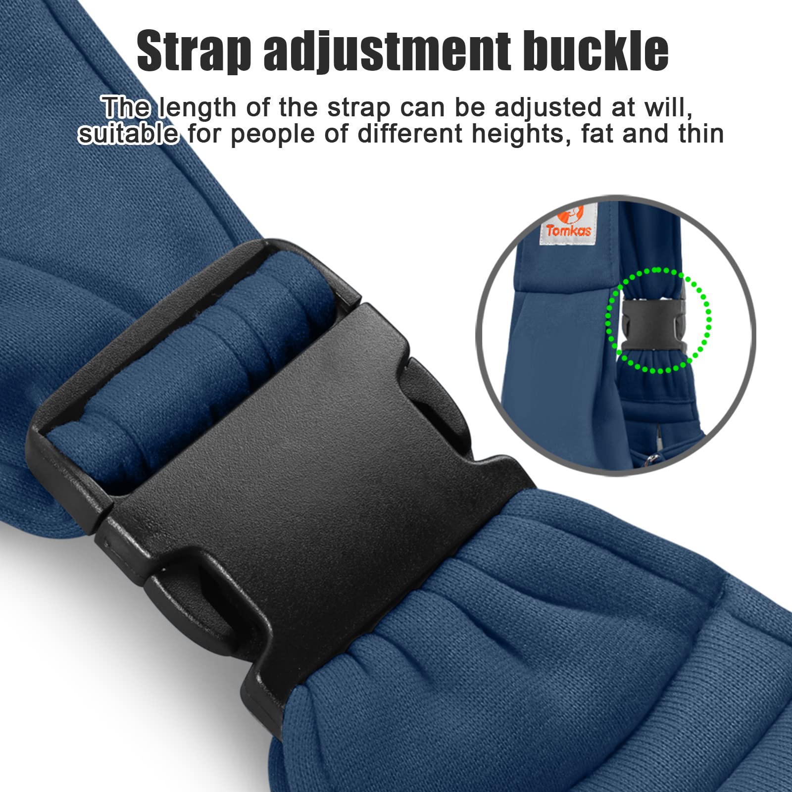 Tomkas Small Dog Sling Carrier - Zipper Pocket & Adjustable Strap & Zip Pocket - For 3-10 Lbs Pets(Dark Blue)