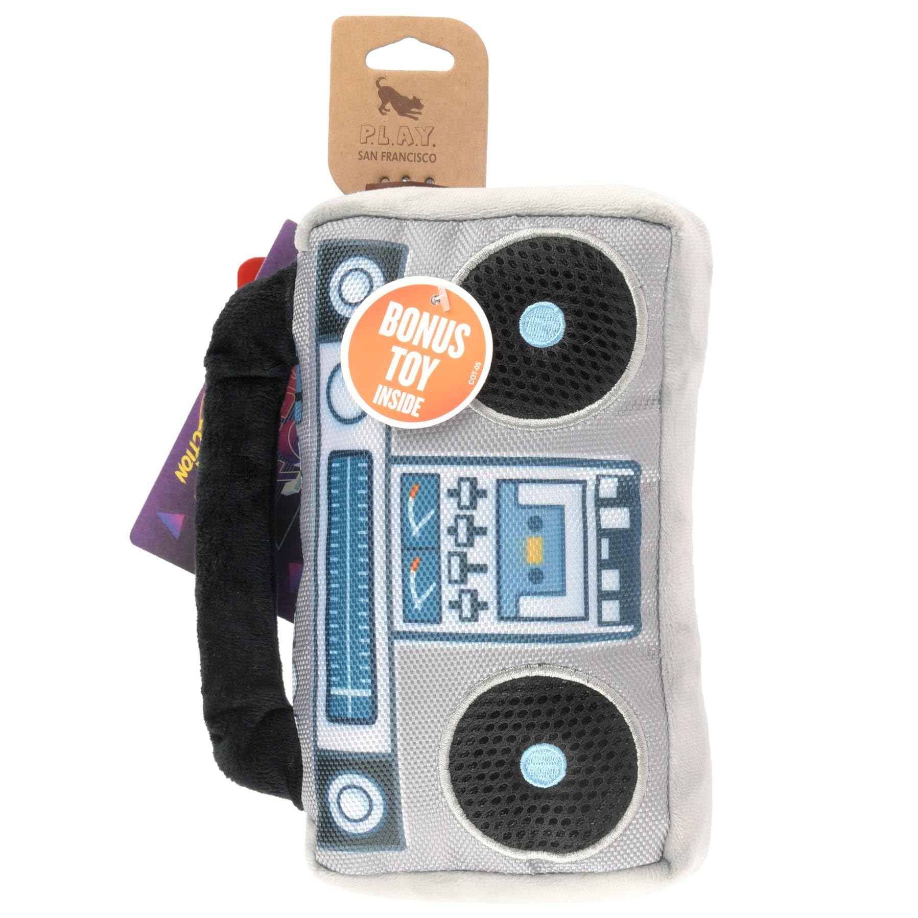 P.L.A.Y. Cute Plush Dog Toys - 1980S Classics Themed Durable Squeaker 2-In-1 Chew Toy, Great For Puppies & Small, Medium, Large