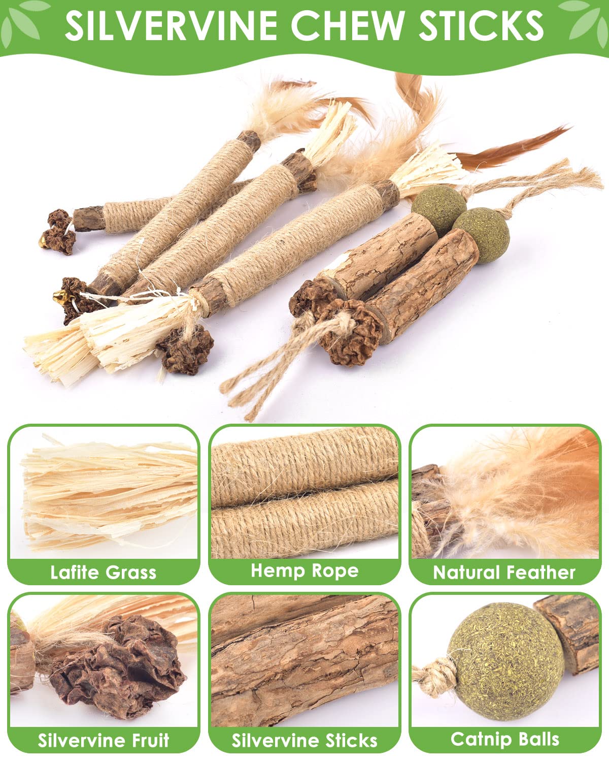 Tindtop Catnip Chew Toys For Cats, 12 Pack Natural Silvervine Sticks For Kittens Teeth Cleaning, Matatabi Dental Care, Increase Appetite, Calm Cat Anxiety And Stress, Aggressive Chewers Cat Dental Toy