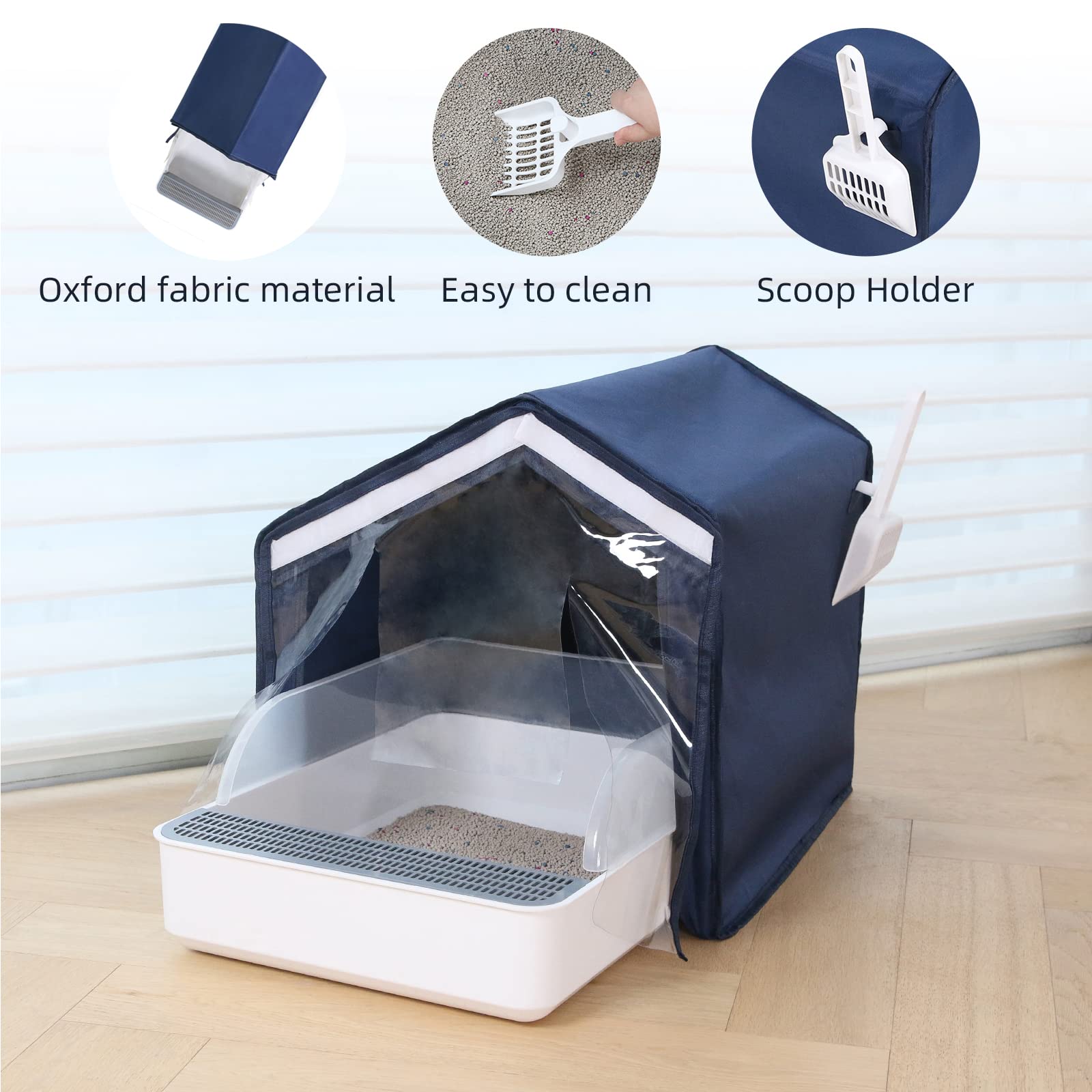 Rypetmia Cat Litter Box Enclosure Hidden| Splash Guard | Easy Clean | Easy Assembly | Odor Control Perfect For Small Medium Cat Litter Box Cover (Litter Box Not Included)