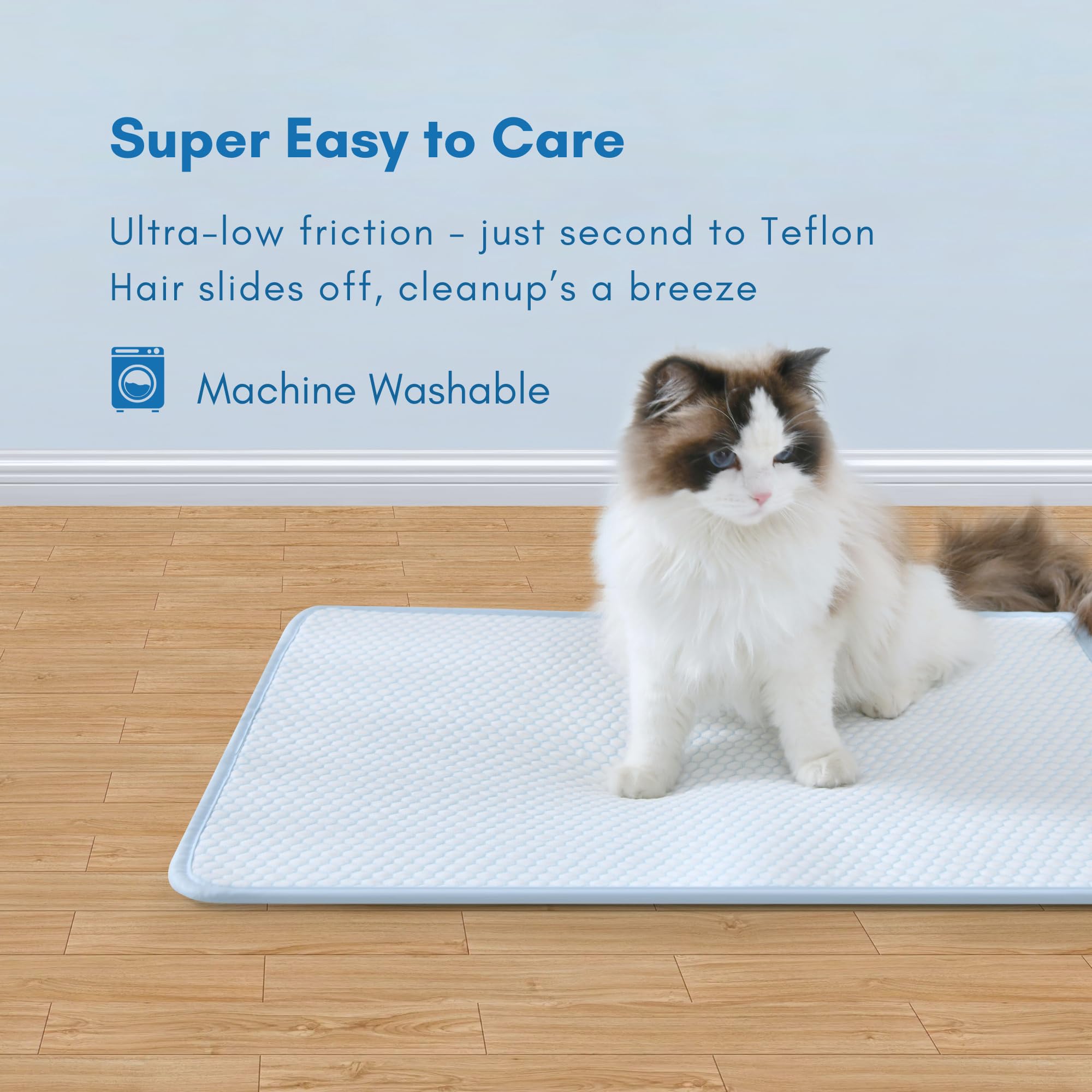 Petfelix Pet Cooling Mat, Chew & Scratch Resistant Qmax>0.5 For Mini Dogs & Cats Up To 10 Lbs, S 18'*14' Machine Washable Non-