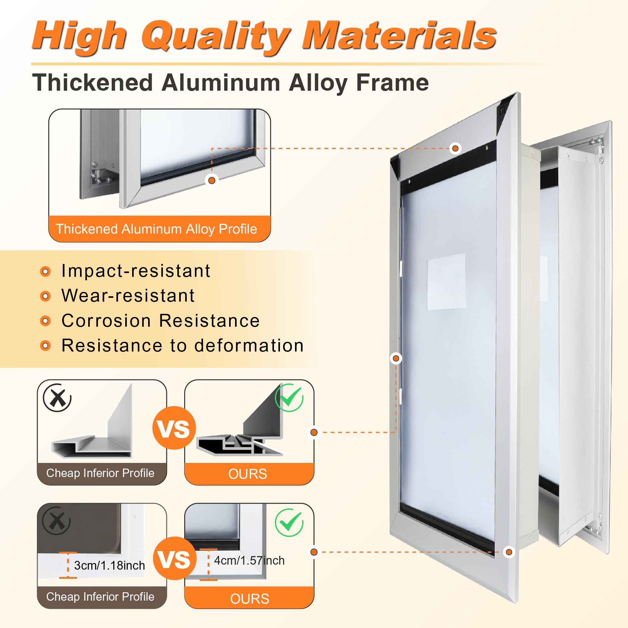 HANIML Aluminum Extra Large Dog Door for Wall - Heavy Duty, Extreme Weather, Silver, Up to 220Lbs