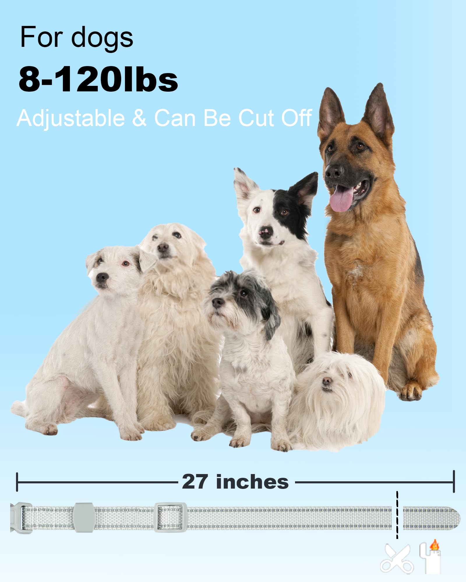 Doparet Collar Replacement Strap, Reflective Replacement Nylon Collar Strap, Durable Adjustable Dog Collar Replace Belt For Shoc