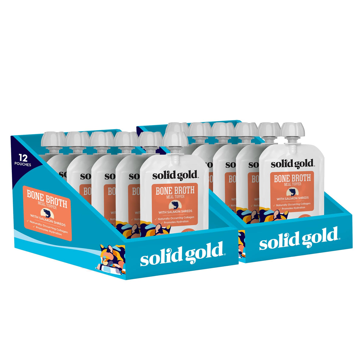 Solid Gold Bone Broth Cat Food Topper - Lickable Wet Cat Food With Protein Shreds For Hydration - Easy To Serve Wet Cat Food Gra