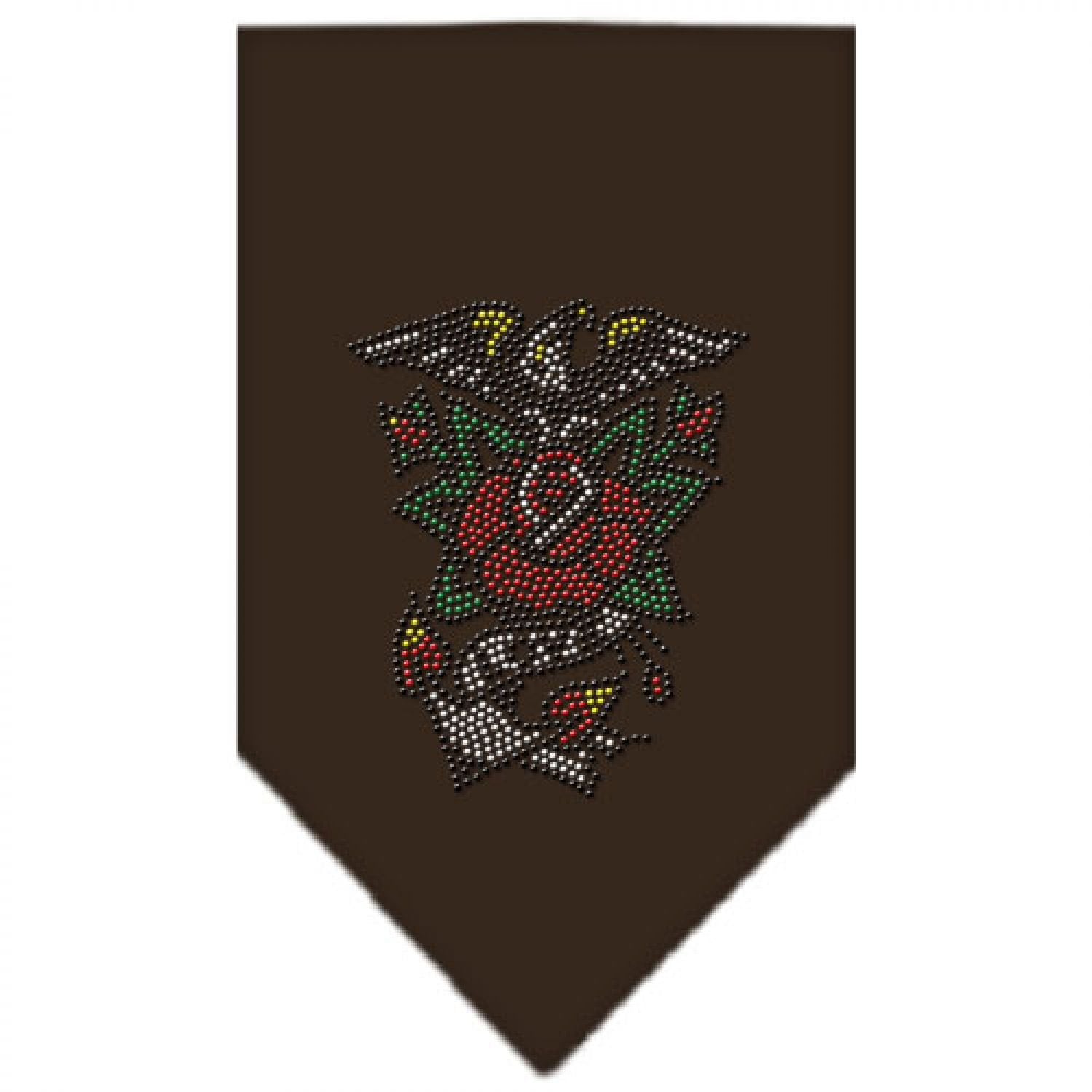Pet and Dog Bandana Rhinestone, "Eagle Rose" Cocoa Large