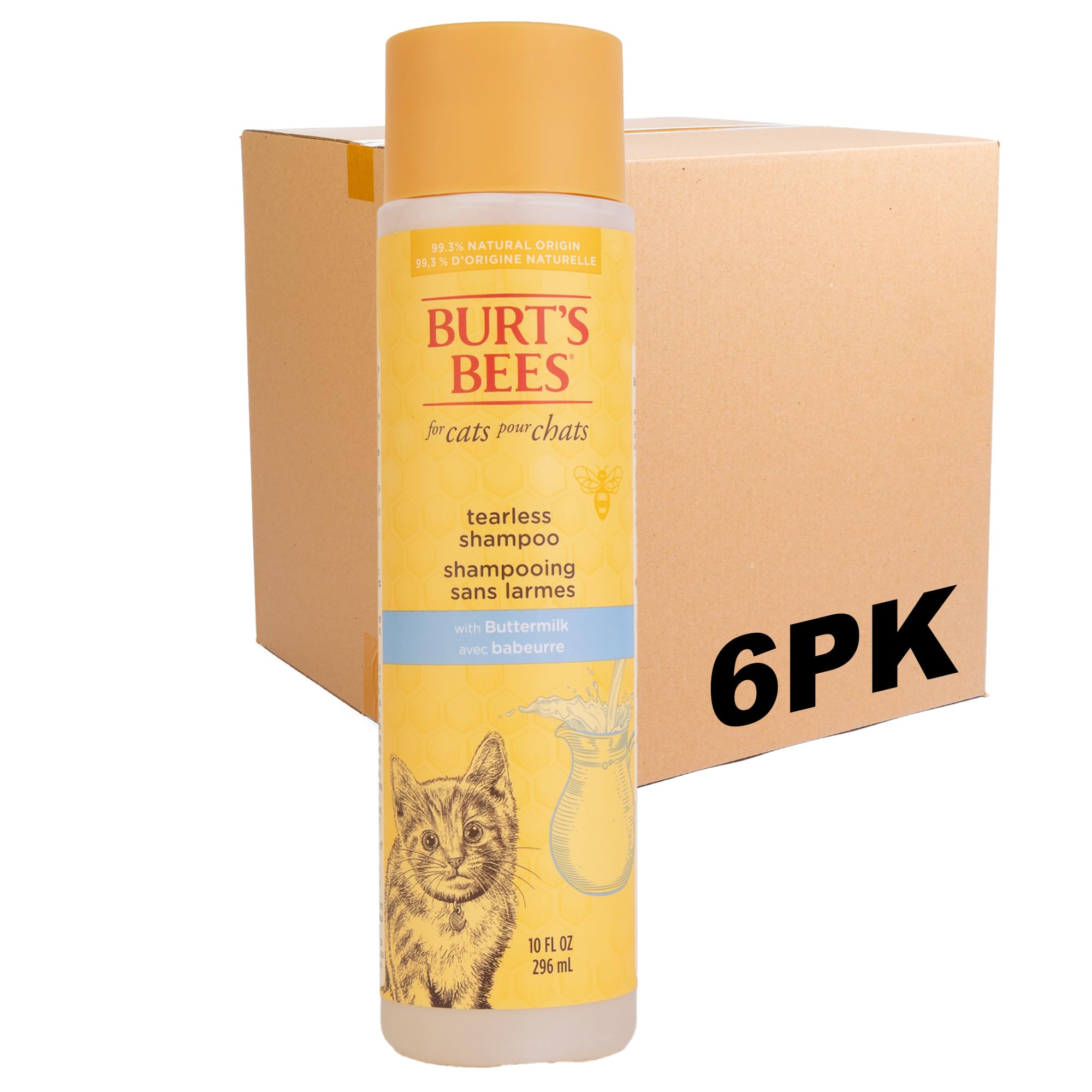Burt'S Bees For Pets Tearless Kitten Shampoo With Buttermilk, 6Pk, 99.3% Natural Origin Formulas, Pet Shampoo For Cats, Gentle C