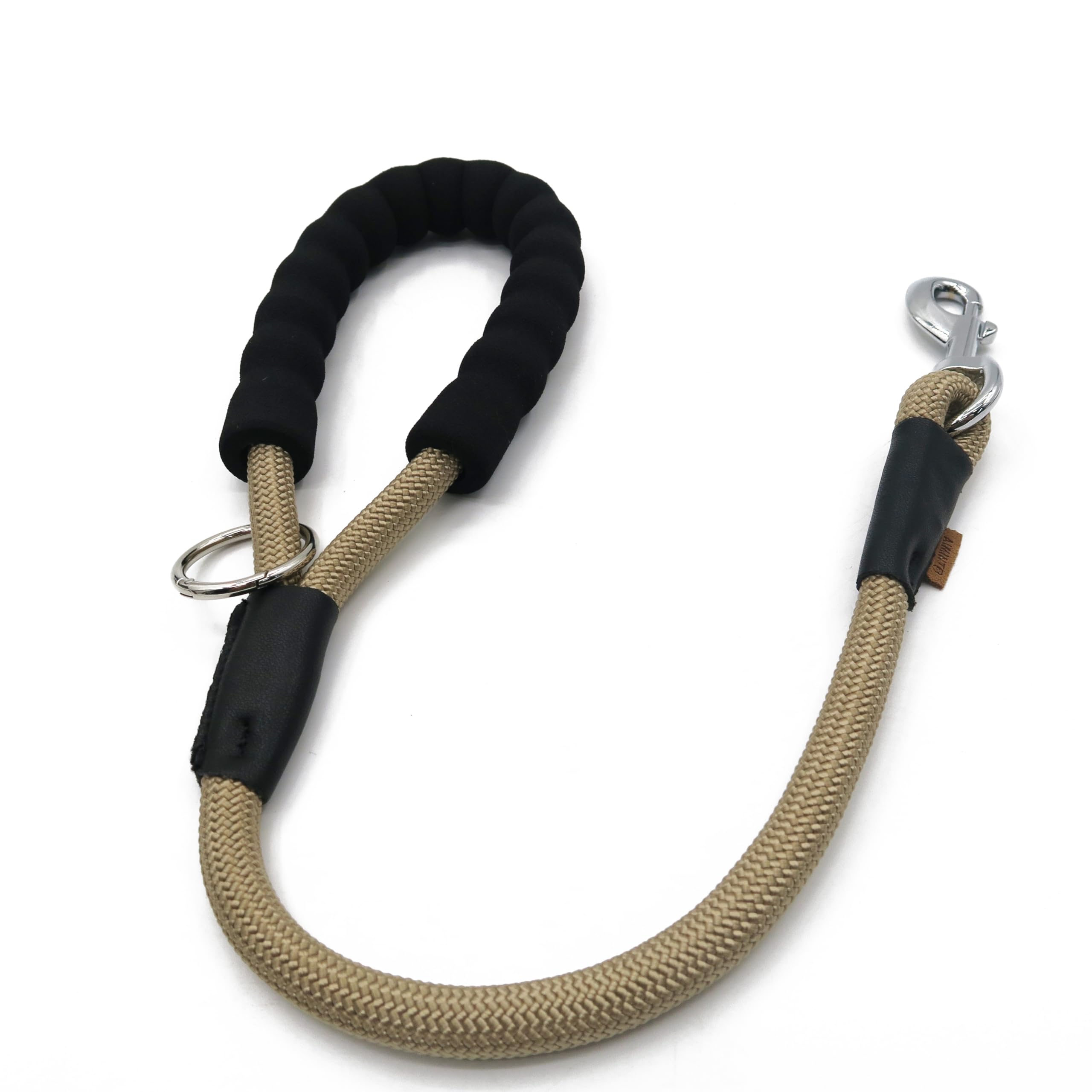 Aiminto Dog Leash, Braided Rope Traction - Walking Training Lead for Medium/Large Dogs ((1/2 '') x 2FT, Khaki)