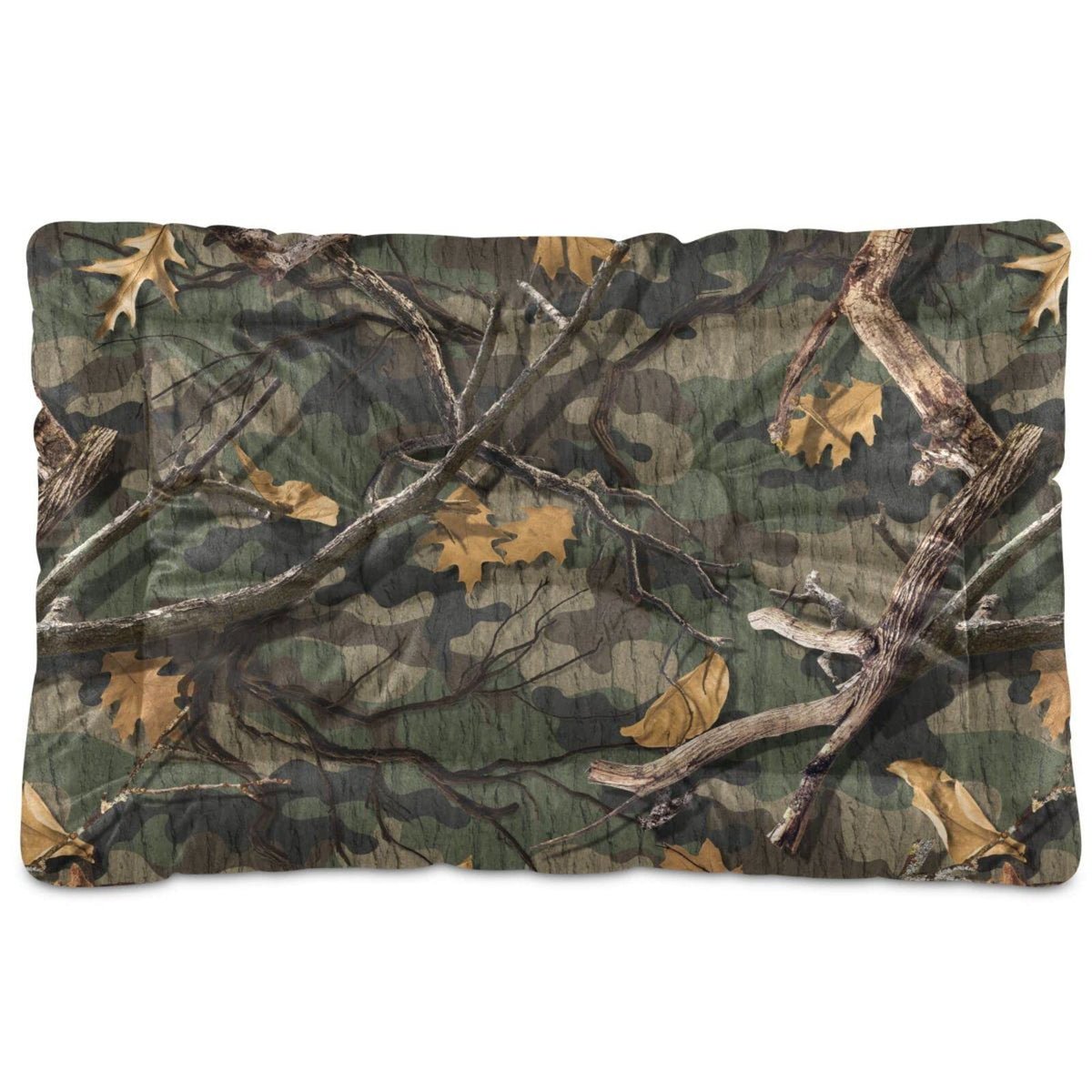 Woods Camouflage Dog Bed & Cat Bed - Soft, Washable, Non-Slip, Comfortable Puppy Kennel Mat For Indoor Small To Large Dogs, 24 X
