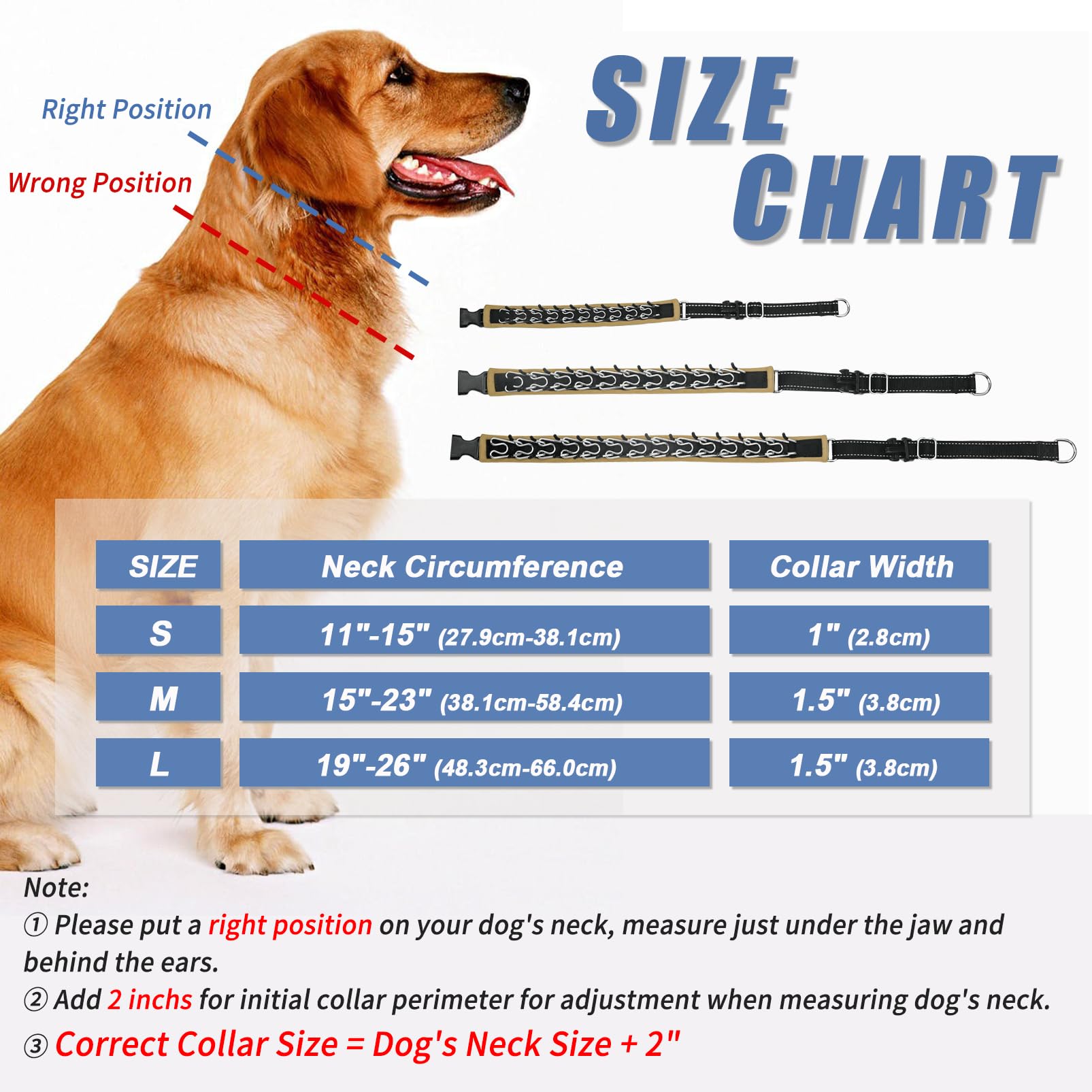 Monstoyo Martingale Collar for Dogs, No Pull Adjustable Nylon Choke Collar, Large Khaki