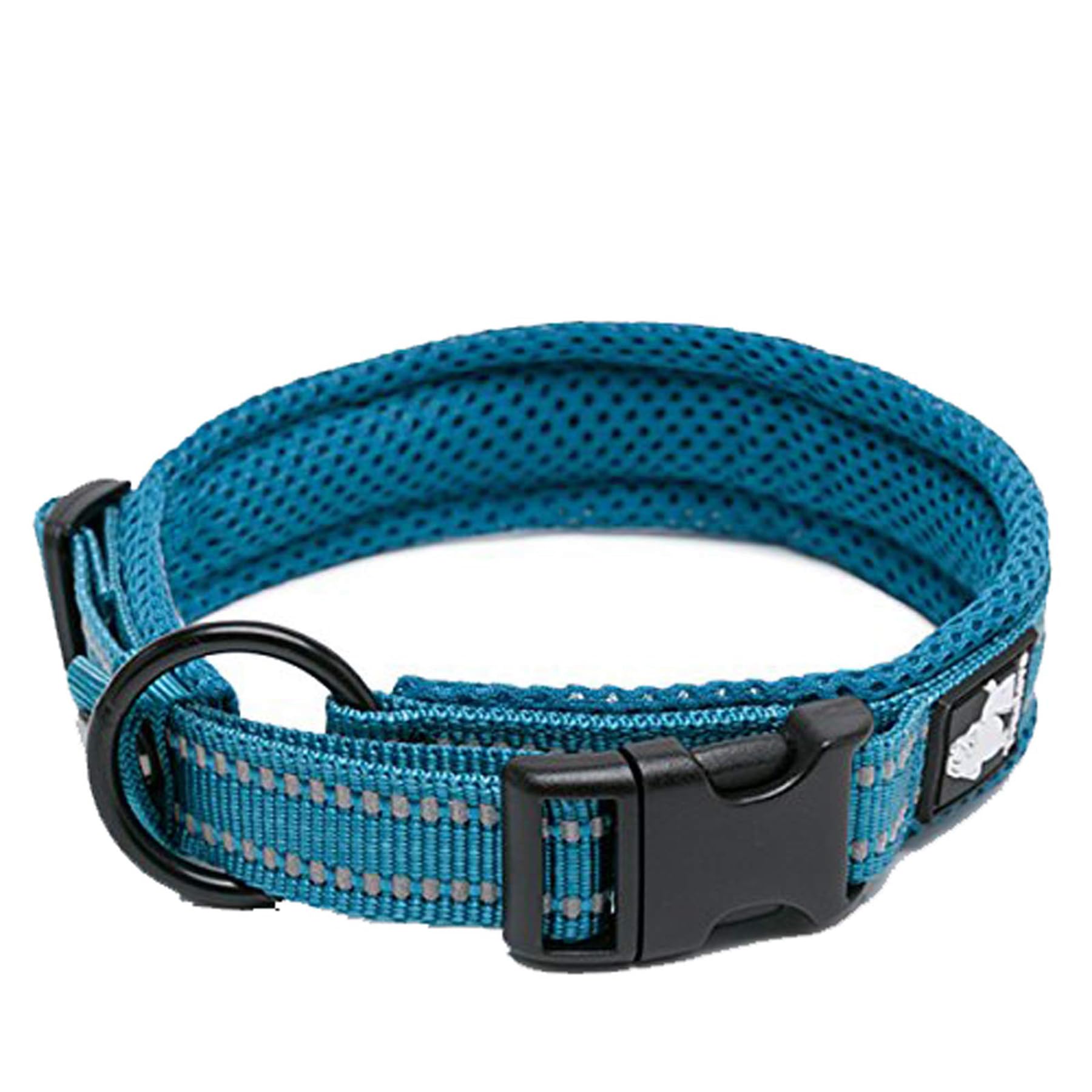 Truelove Dog Collar Reflective Premium Duraflex Buckle,High Grade Nylon Webbing No Choke Basic Collars Tlc5011(Blue,Xl)