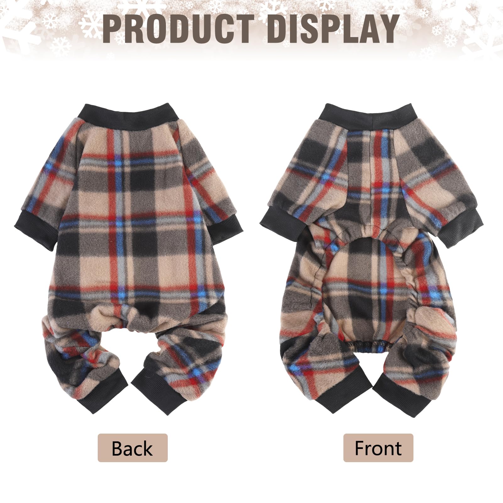 Scenereal Dog Pajamas For Small Medium Large, Thanksgiving Dogs Sweater, Soft And Warm Fall Dog Clothes, Puppy Onesie Outfits For Doggie Winter Christmas - Dog Jammies Pjs