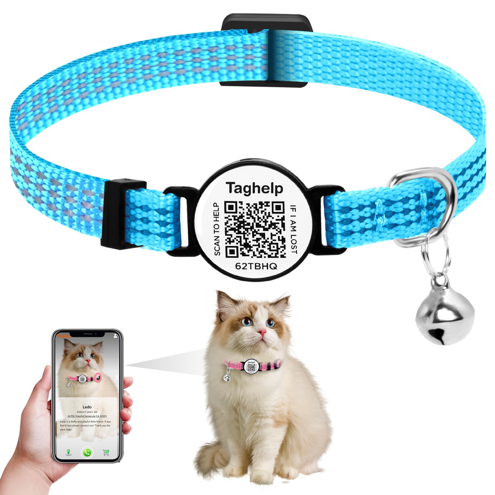 Kitten Collars With Bell & Qr Code Name Tag - Breakaway Reflective Cat Collar With Personalized Smart Id Tag, Ultra-Durable & Ad