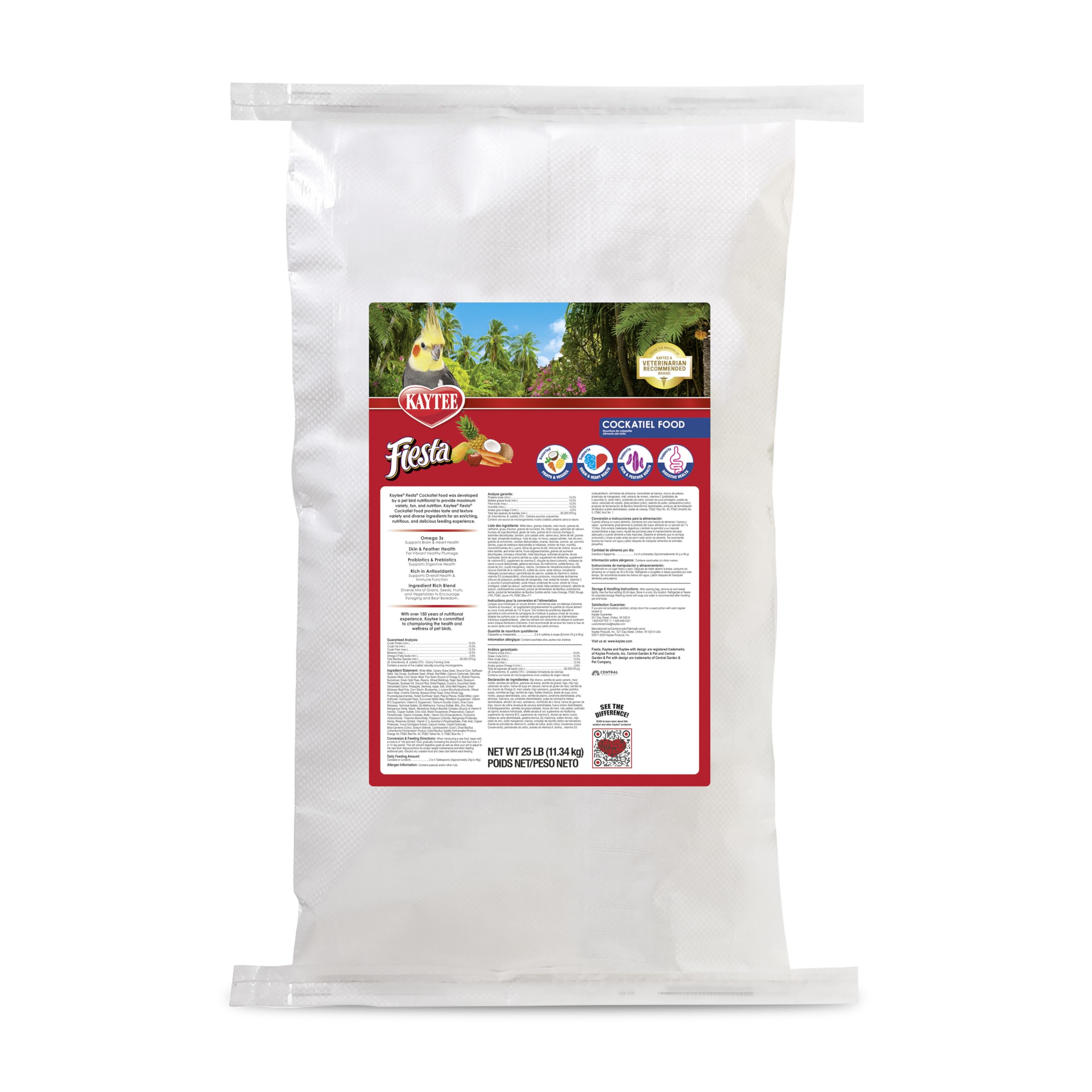Kaytee Fiesta Cockatiel Food 25 lb