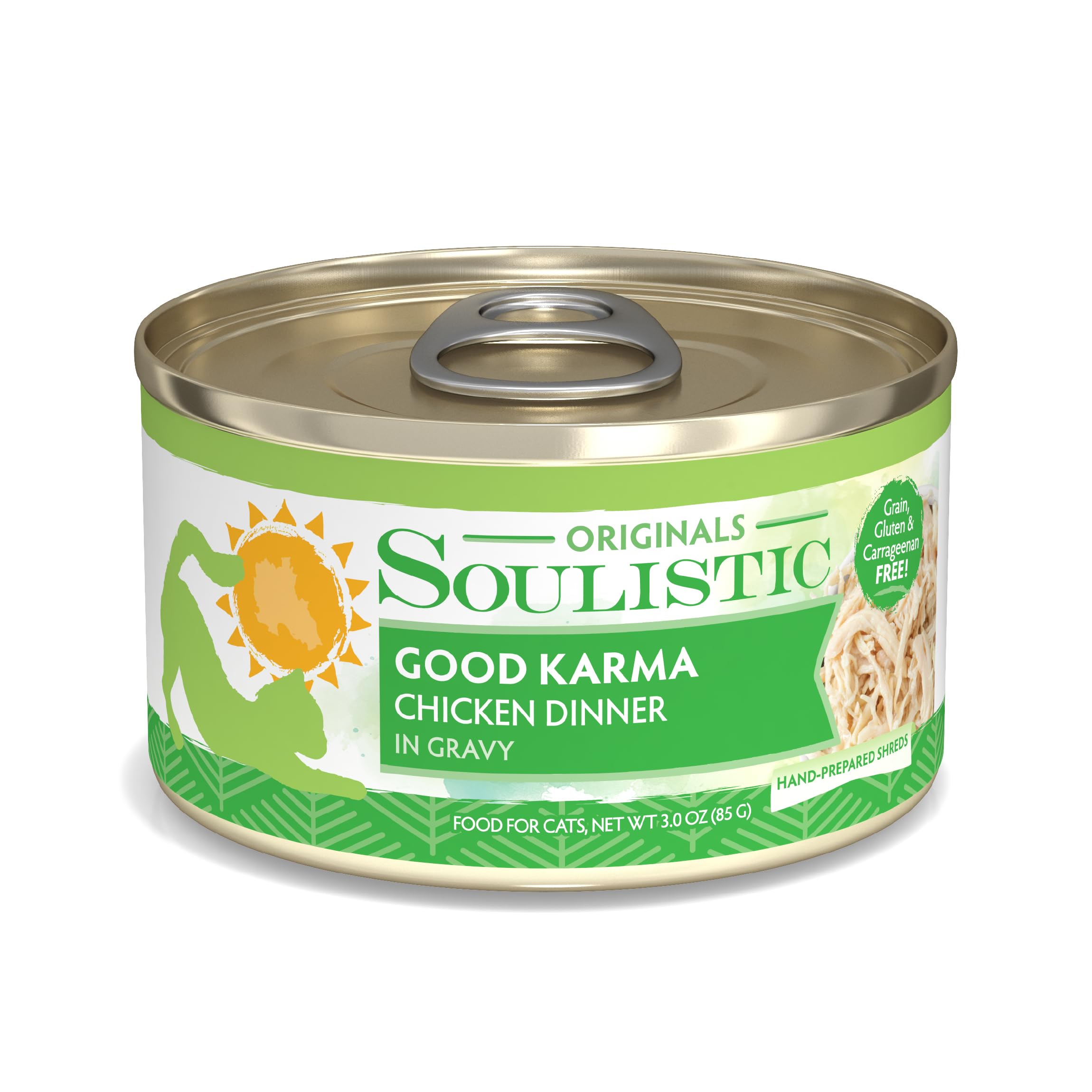 Soulistic Originals Wet Cat Food, Good Karma Chicken Dinner in Gravy, 3oz Can, Pack of 12