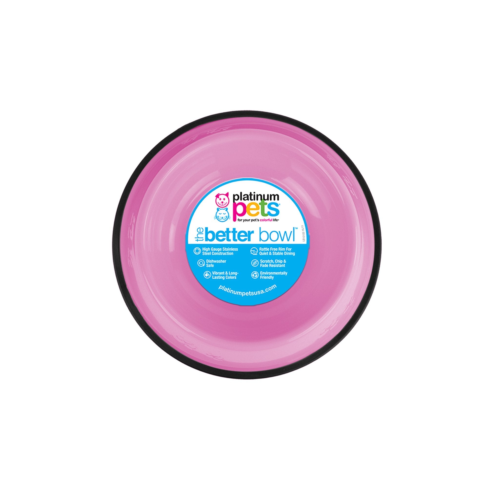 Platinum Pets Platinum Pets 4 Cup Embossed Non-Tip Dog Bowl, Cotton Candy Pink, Medium