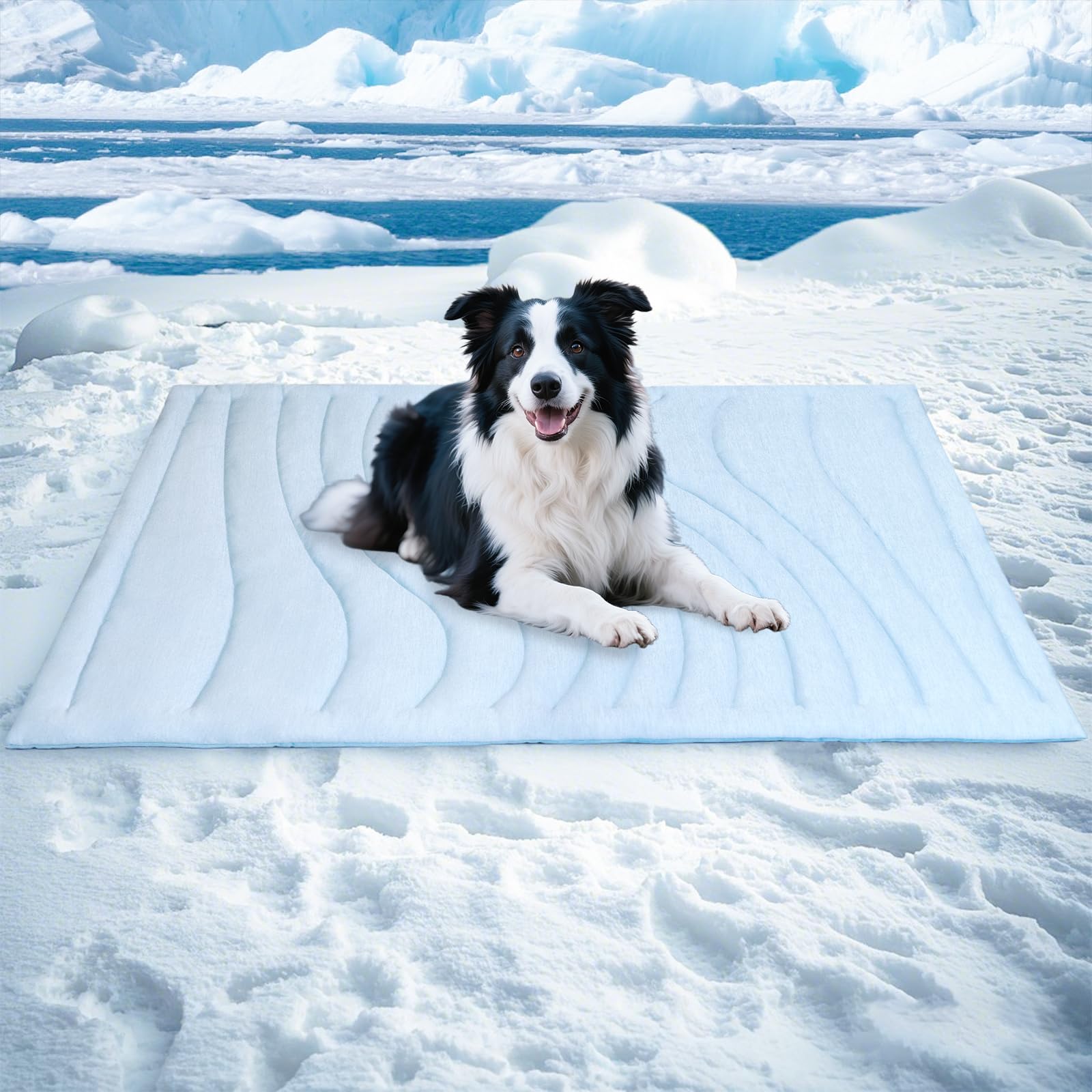 Becemuru Dog Cooling Mat - 48'' X 28'' Reversible Cooling Pad For Crate, Kennel, Bed, Sofa - Machine Washable, Durable, Non-Gel 