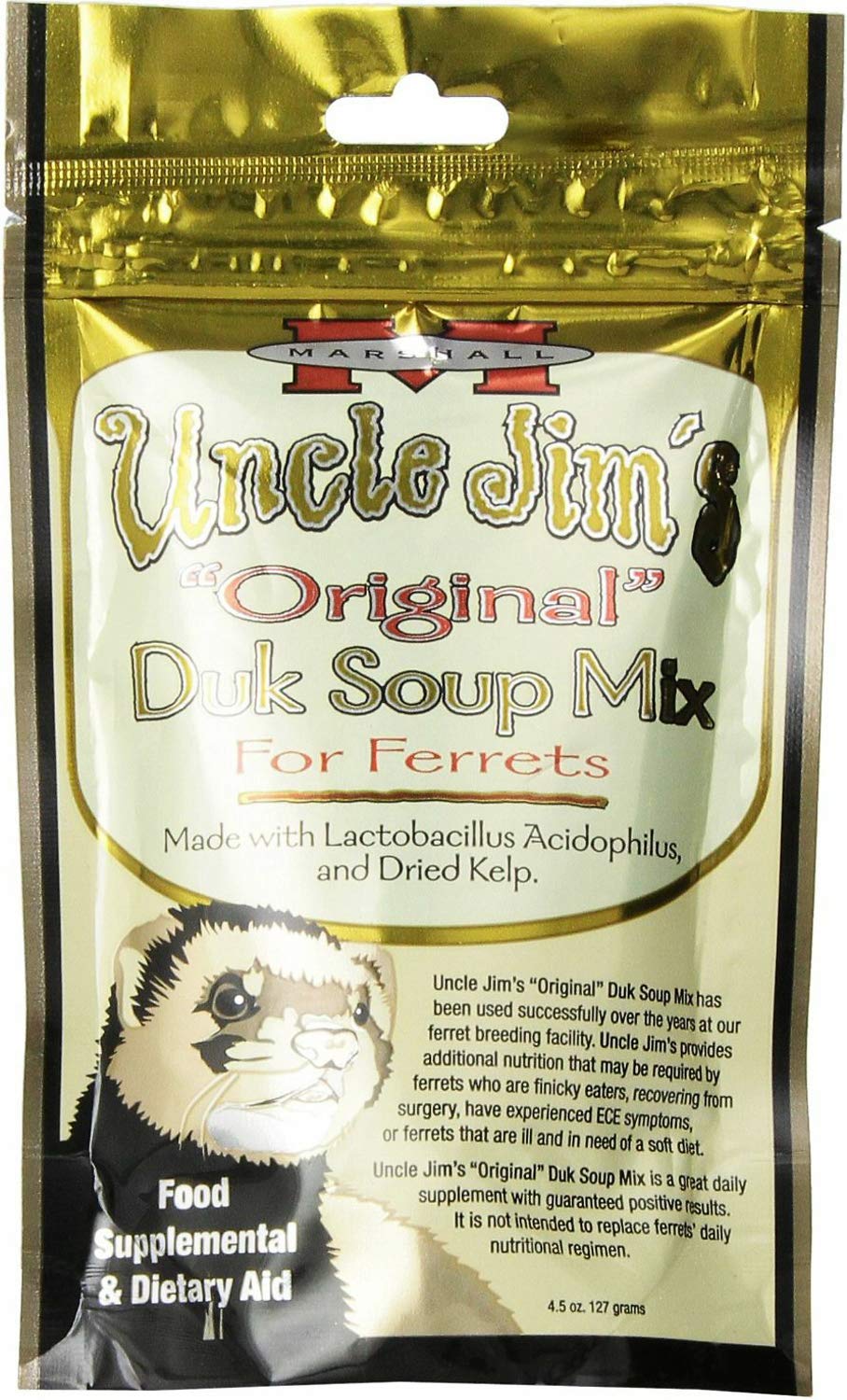 Marshall Uncle Jims Original Duk Soup Mix for Ferrets 4.5oz. (Pack of 12)