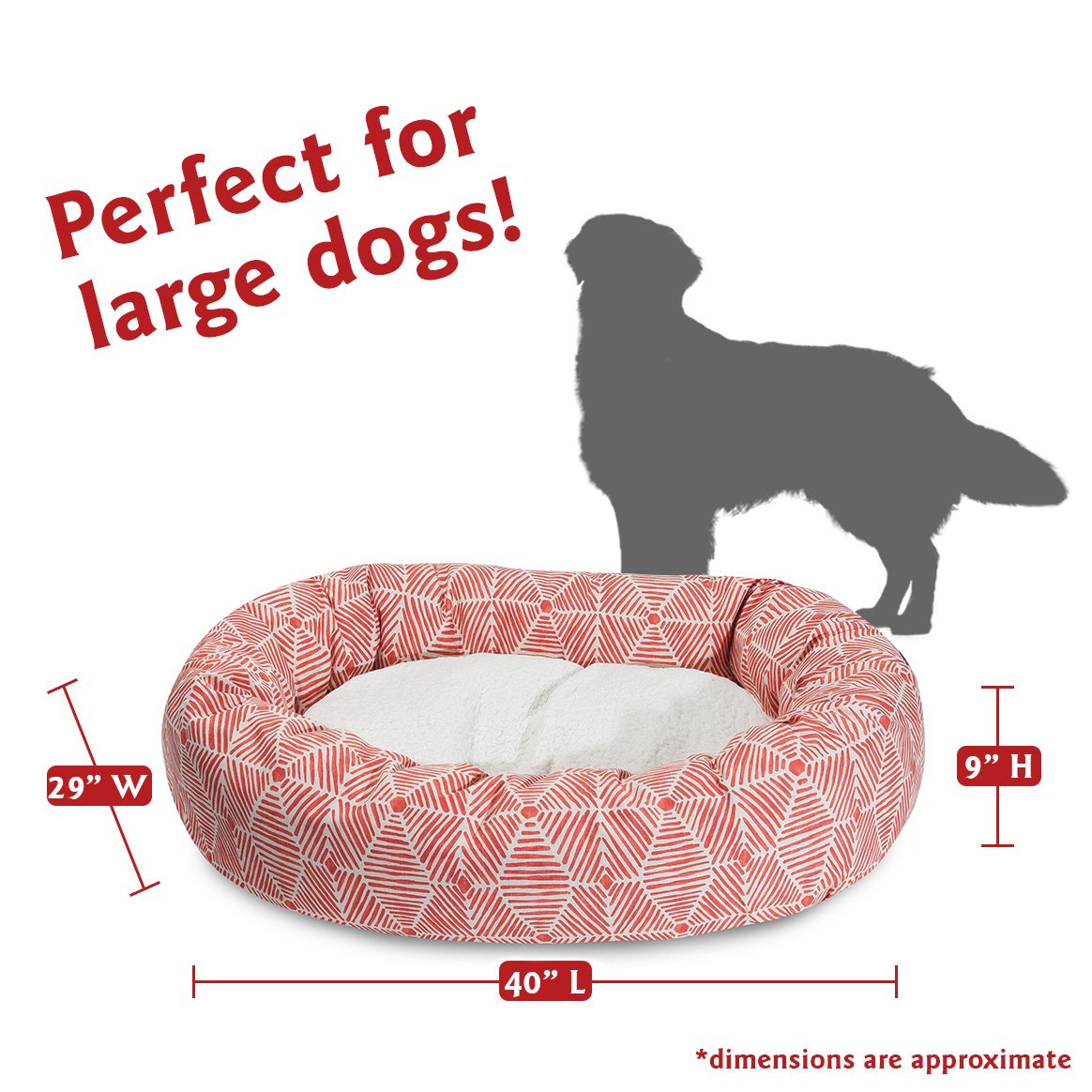 Majestic Pet 40' Charlie Salmon Sherpa Bagel Bed