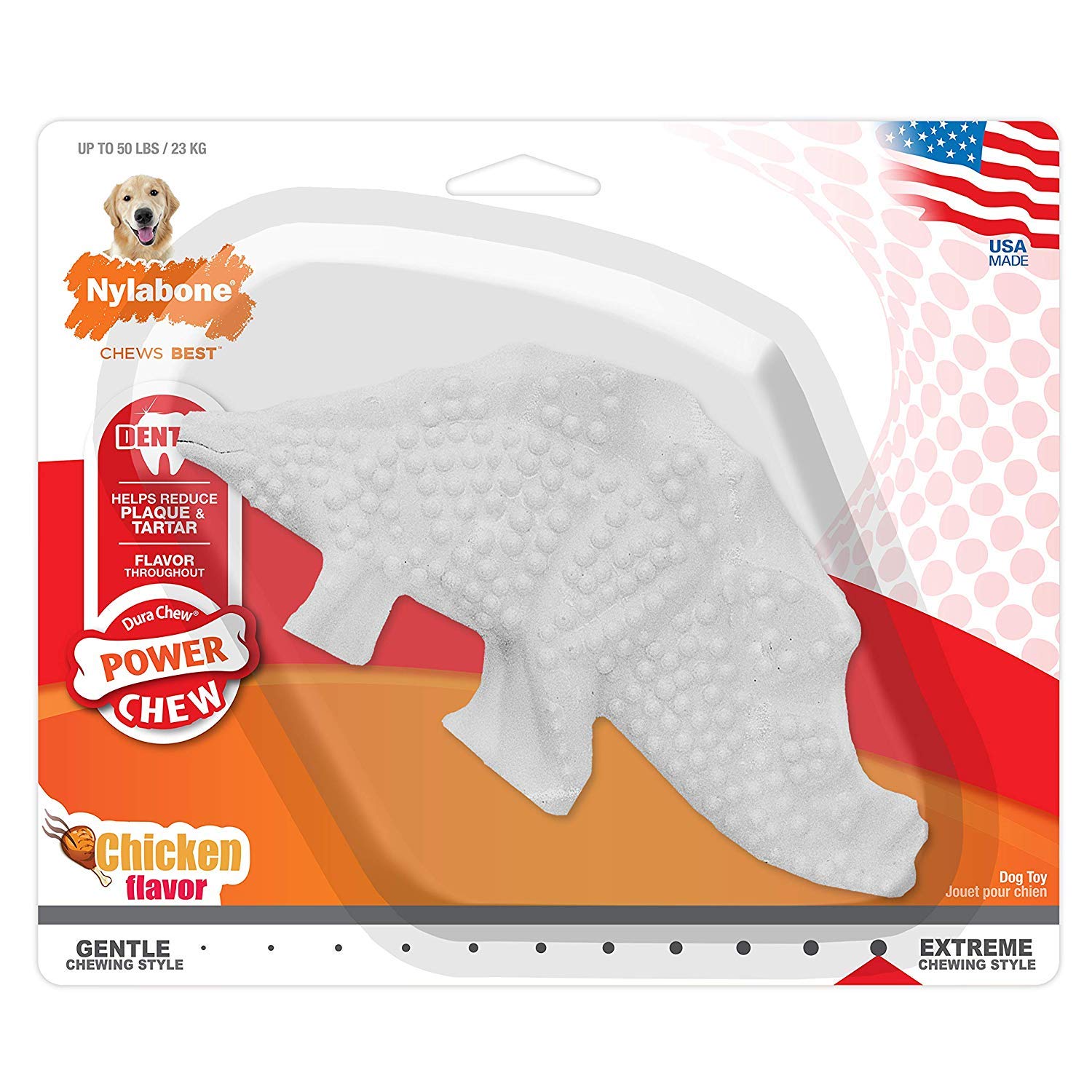 Nylabone Dura Chew Original Flavored Dental Dinosaur Chew Toy, Dinosaur Style Varies