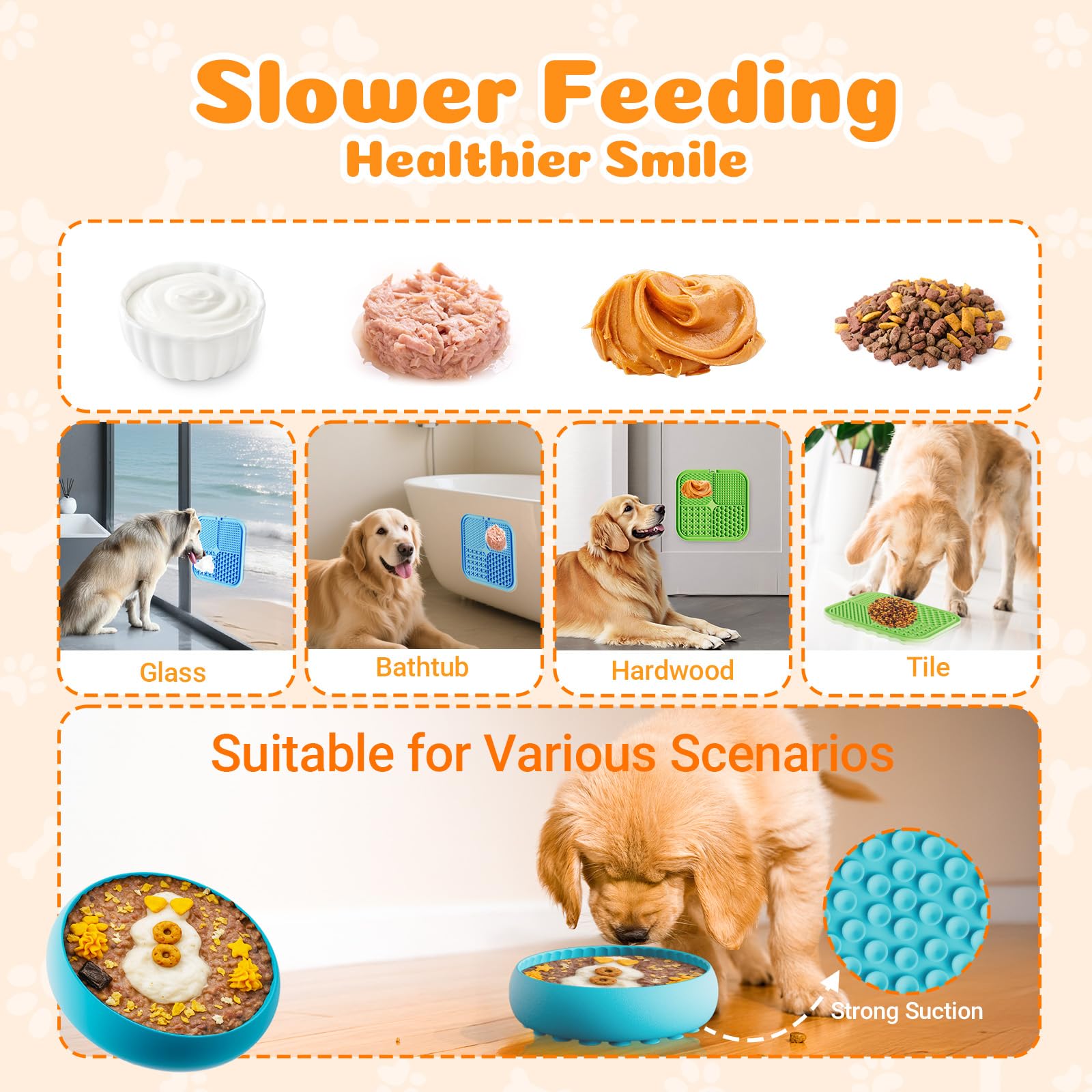 KILIN Dog Enrichment Toys 6 Pack - Dog Toys to Keep Them Busy, Lick Mat, Ball & Bowl with Peanut Butter, Frozen Treat Puzzle Dis