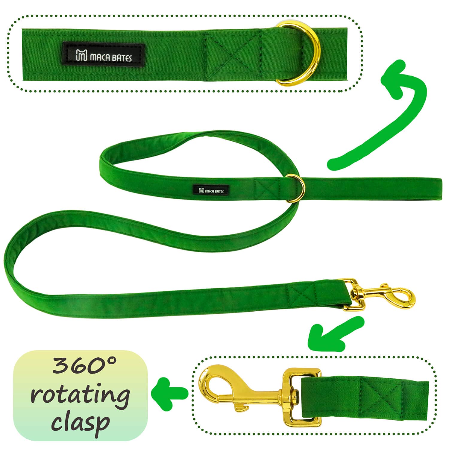 Maca Bates Dog Collar With Bow- Bow For Dog, 12 Solid Colors Sailor Bow Tie Adjustable Collar For Small Medium Large Dog With Golden Metal Buckle (Xs, Grass Green Leash)