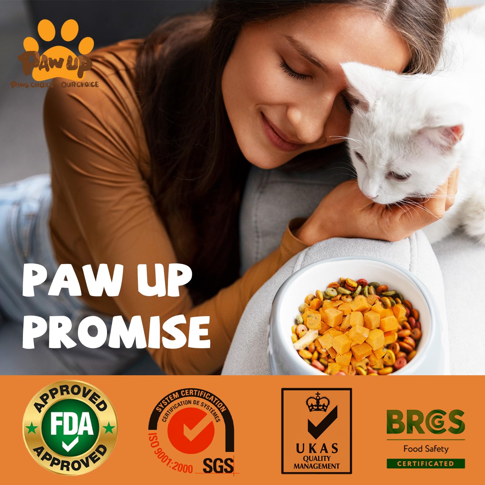 PAWUP Freeze-Dried Pumpkin Treats for Dogs & Cats - High Fiber, Single Ingredient Natural Snacks for Digestion & Gut Health, Hea
