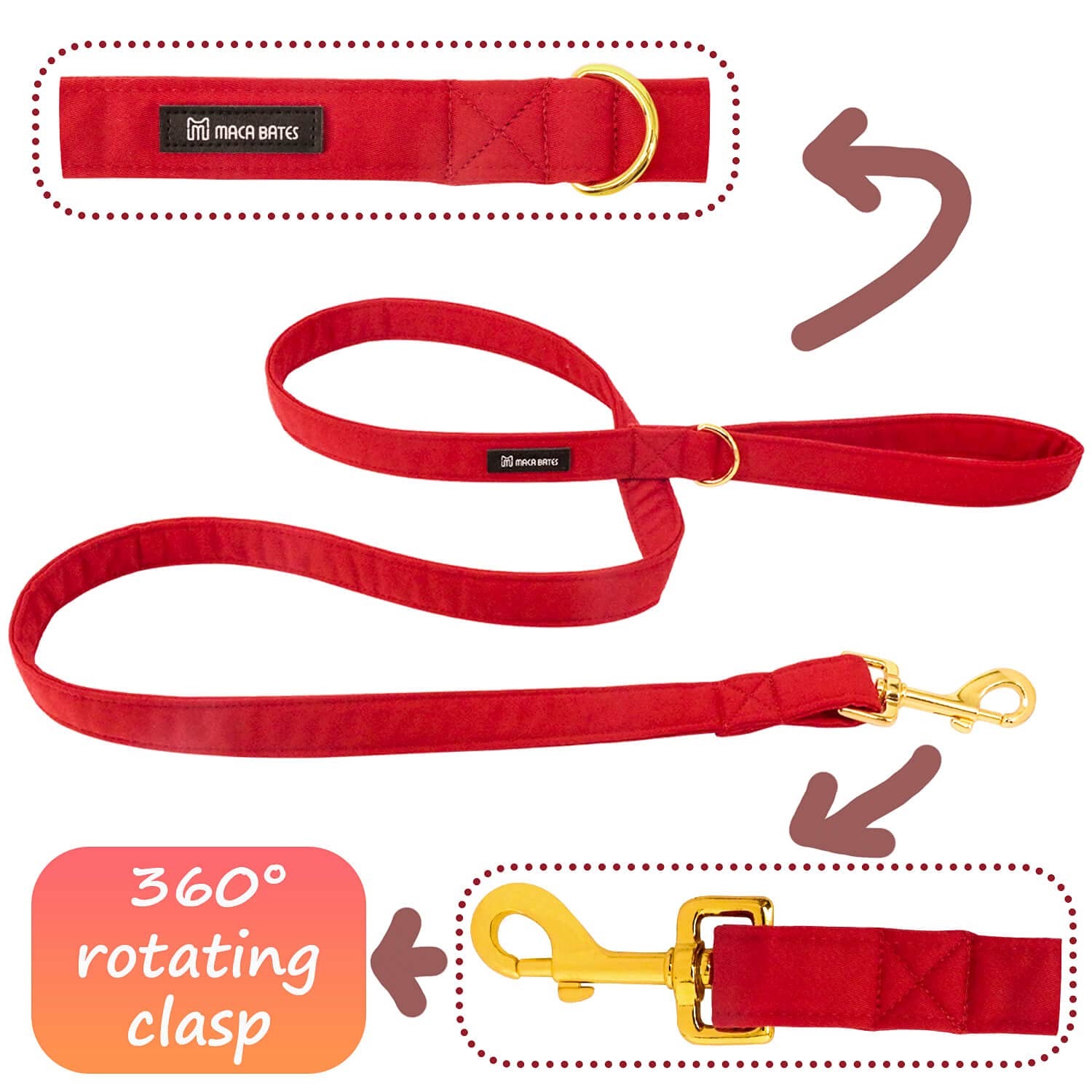 Maca Bates Christmas Dog Leash Durable 5 Ft/4.4 Ft/4 Ft For Small Medium Large Dogs Walking Accessories