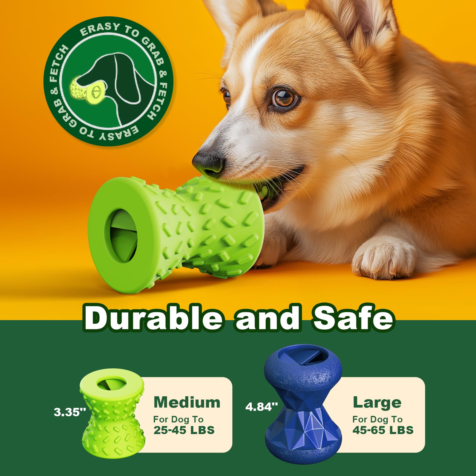 Doudele Dog Toys For Aggressive Chewers, Indestructible Toy For Small Dogs Interactive Toy Dog Chew Toys (Green + Blue)