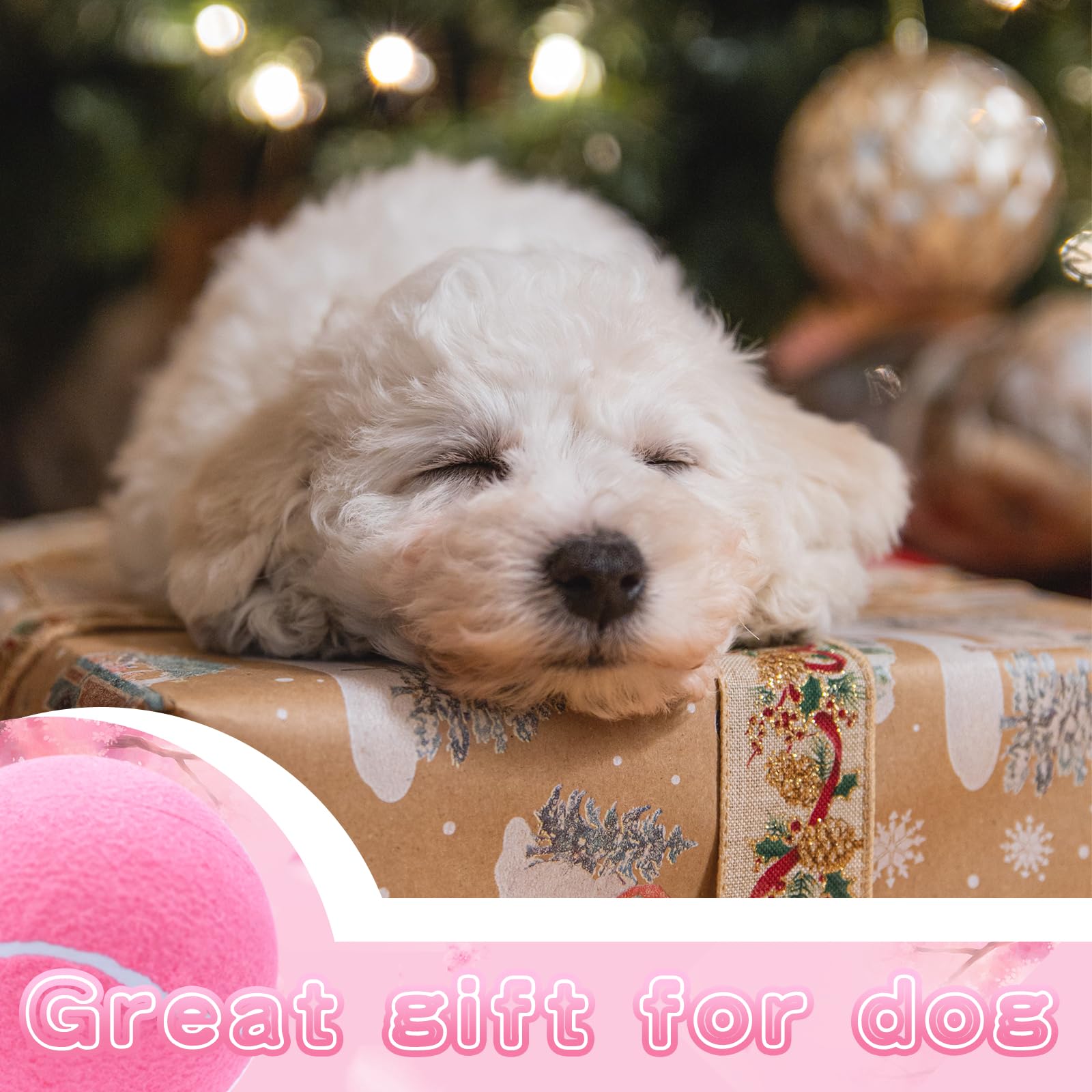 Large Dog Tennis Ball,9.5'' Giant Doy Sport Ball Toy,Pet Birthday Present Interactive Dog Toys for Small Medium Large Dog (Pink)