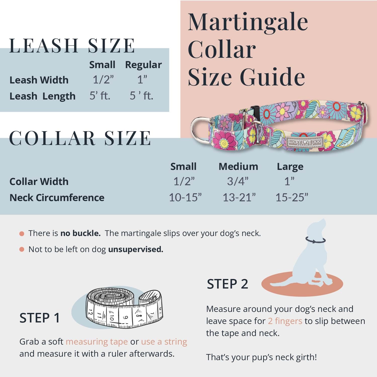 Lucky Love Dog Martingale Collar, Blue Color No Slip Collars For Medium Dogs, Tropical Fish Pattern Martingale Dog Collar, Great